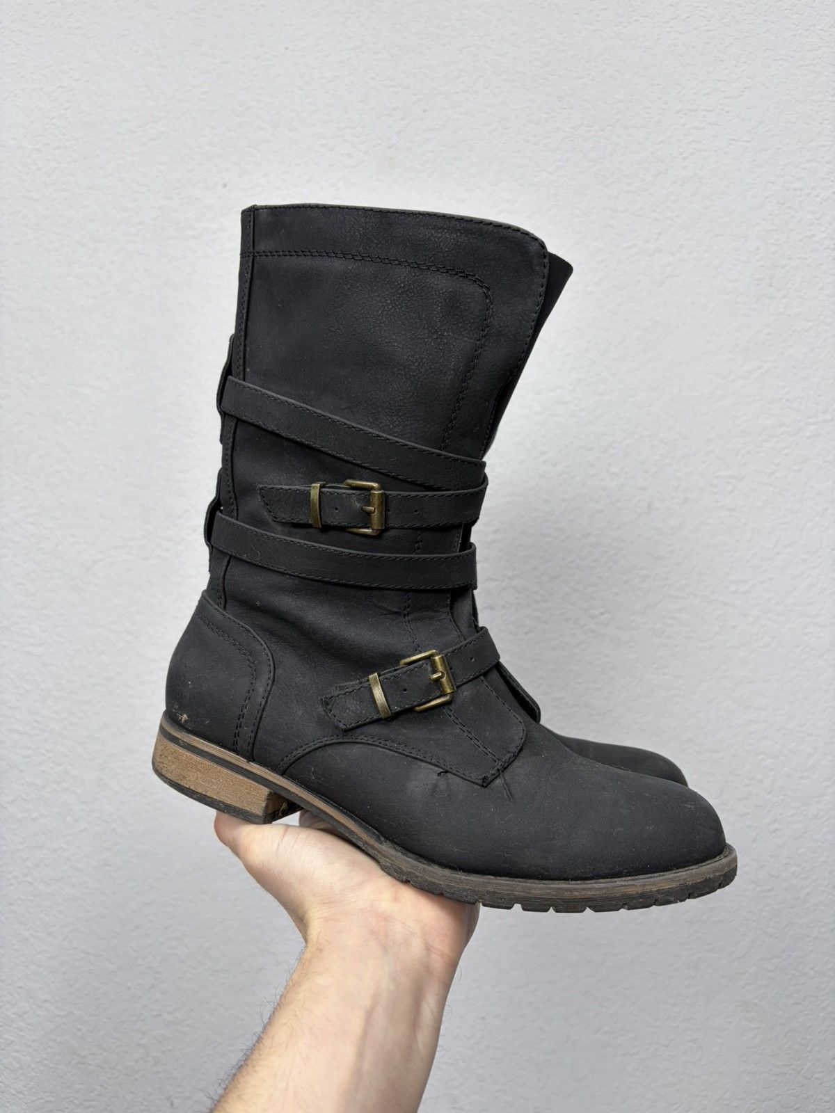 If Six Was Nine Vintage Italian AS 98 Rick Owens Style Leather Biker Boots Size US 8 / EU 41 - 1 Thumbnail