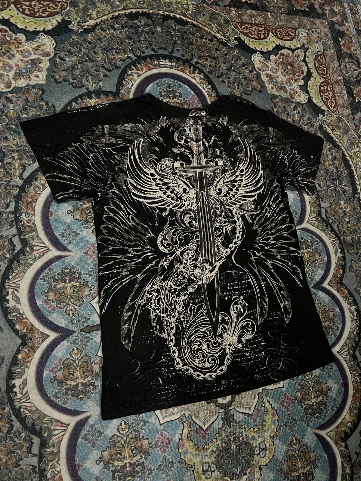 Affliction × Vintage Vintage Y2K Konflic Sword Eagle Chains AOP Tee Size US L / EU 52-54 / 3 - 5 Thumbnail