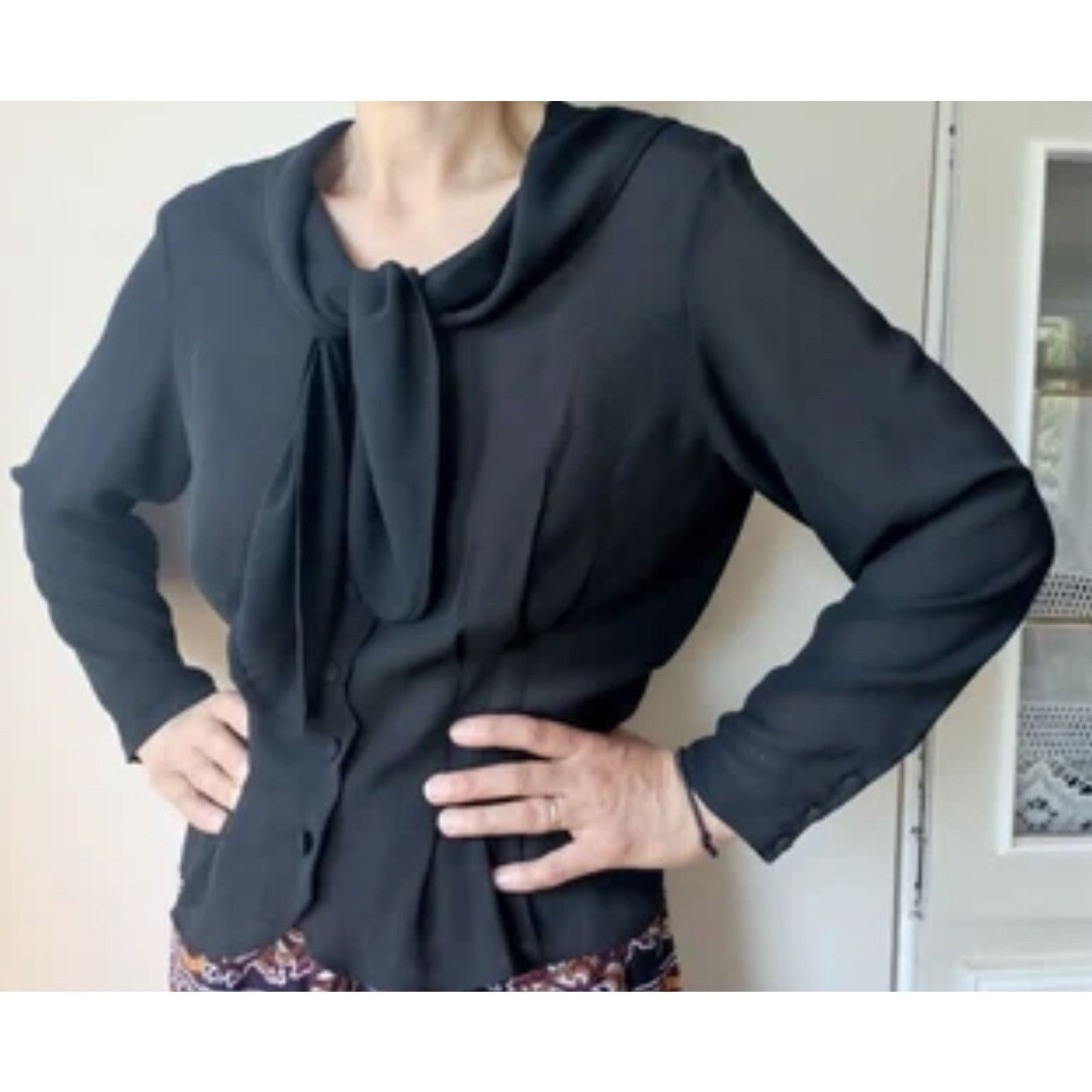 & Other Stories BIS Vintage 80-90ss black semi sheer fitted Size M A001639 Size M / US 6-8 / IT 42-44 - 1 Thumbnail