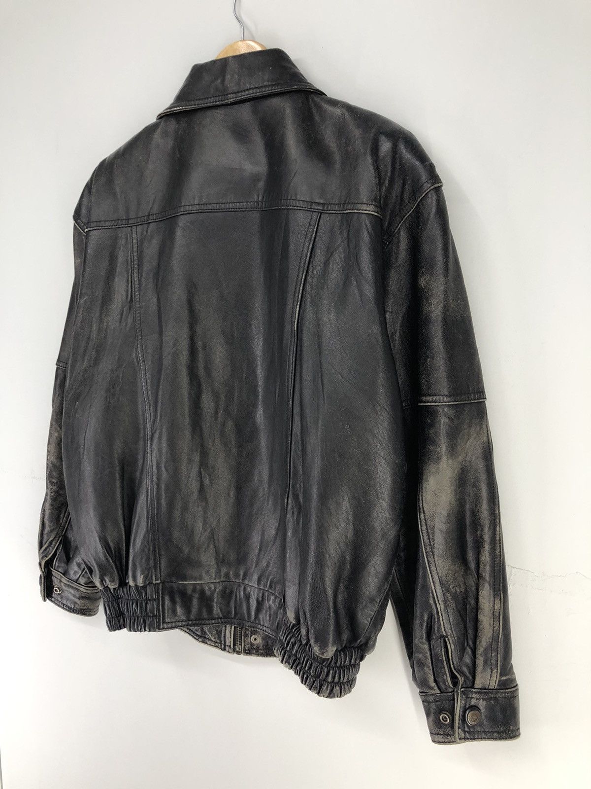 Leather Vintage Bestone Sheepskin Leather Bomber Jacket Size US L / EU 52-54 / 3 - 13 Thumbnail