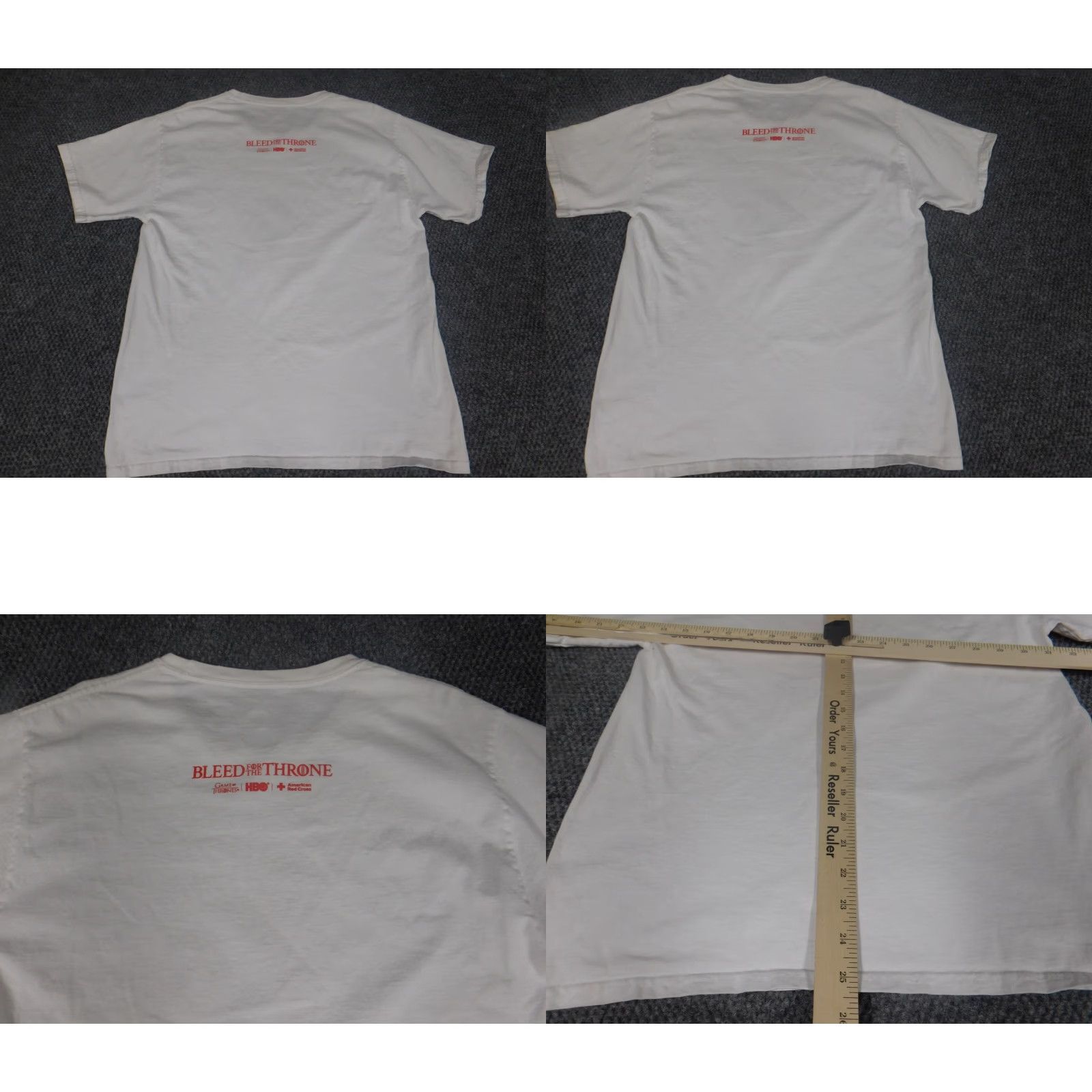 Hanes Hanes Game of Thrones Mens Shirt M White T-Shirt Crew Neck Short Sleeve Cotton Blend Size US M / EU 48-50 / 2 - 8 Thumbnail