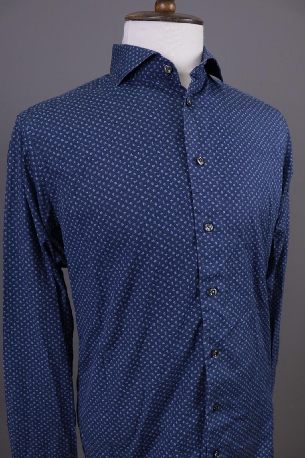 Eton Eton Slim Blue Luxury Floral Button Down Shirt Size 41 / 16 Size US M / EU 48-50 / 2 - 4 Thumbnail