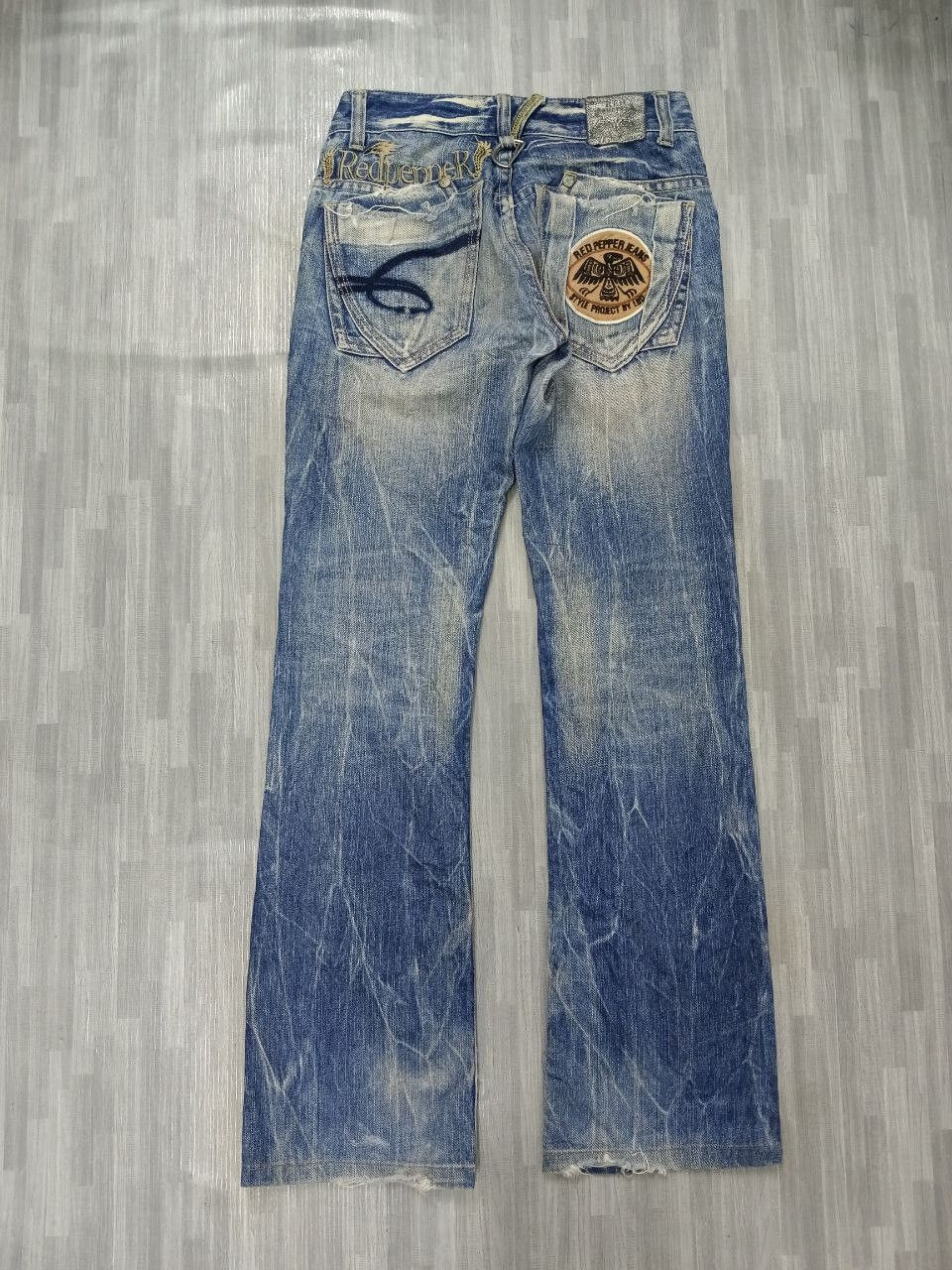 Japanese Brand FLARE SiCK RED PAPPERS DENIM PANTS Size US 27 - 3 Thumbnail