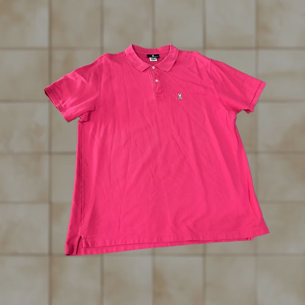 Psycho Bunny Psycho Bunny Polo Shirt Mens XLT Pink Short Sleeve Logo 100% Cotton Pima Knit Big & Tall Collared Button Closure Size US XL / EU 56 / 4 - 1 Thumbnail