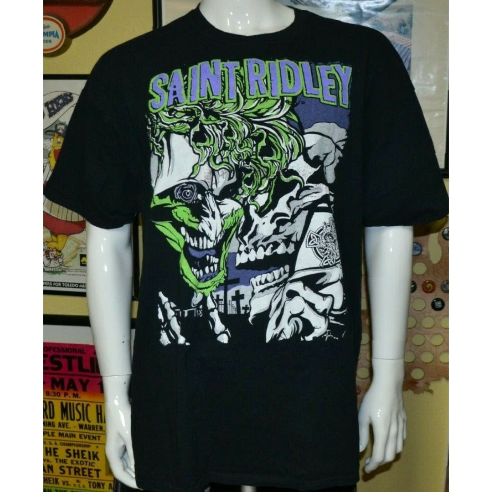 Fruit Of The Loom Saint Ridley Band T-Shirt Black 2XL Men Graphic Tee Short Sleeve 100% Cotton Nic e Joker Nu Metal Hard Rock Detroit Flint MI USA Size US XXL / EU 58 / 5 - 2 Thumbnail