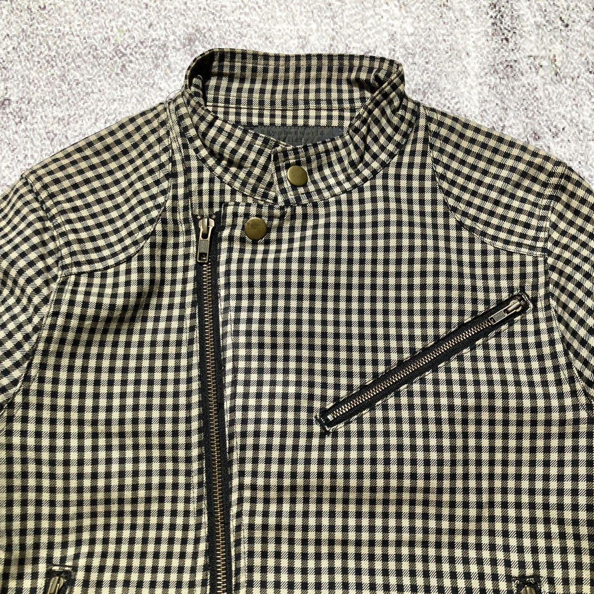 Japanese Brand 2000s Ehypenworld Gallery Asymastrical Bikers Jacket Plaid Size US XS / EU 42 / 0 - 3 Thumbnail