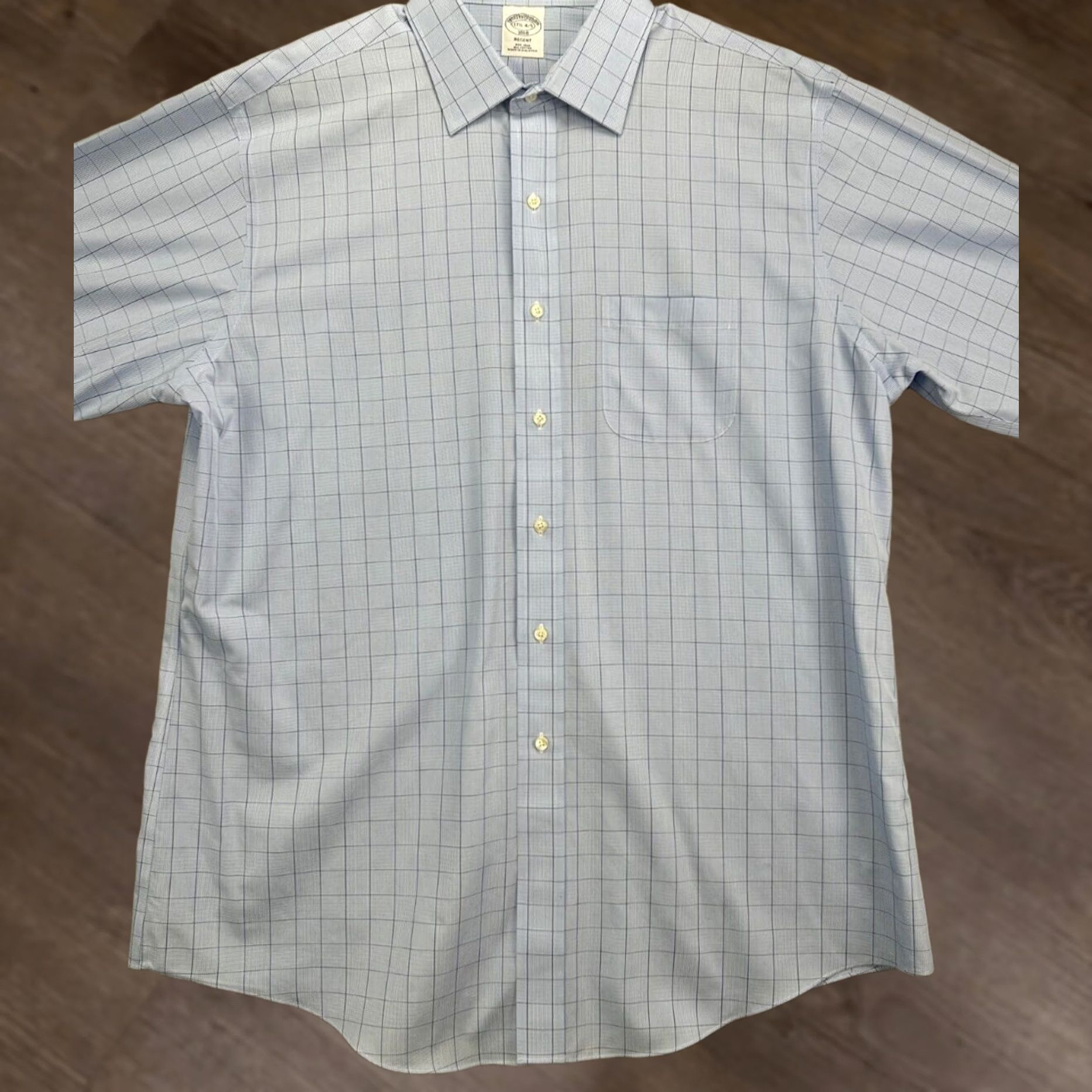 Brooks Brothers Brooks Brothers Shirt Mens 17.5 4-5 1818 Blue Regent Non Iron Dress 100% Cotton Size 48R - 1 Thumbnail