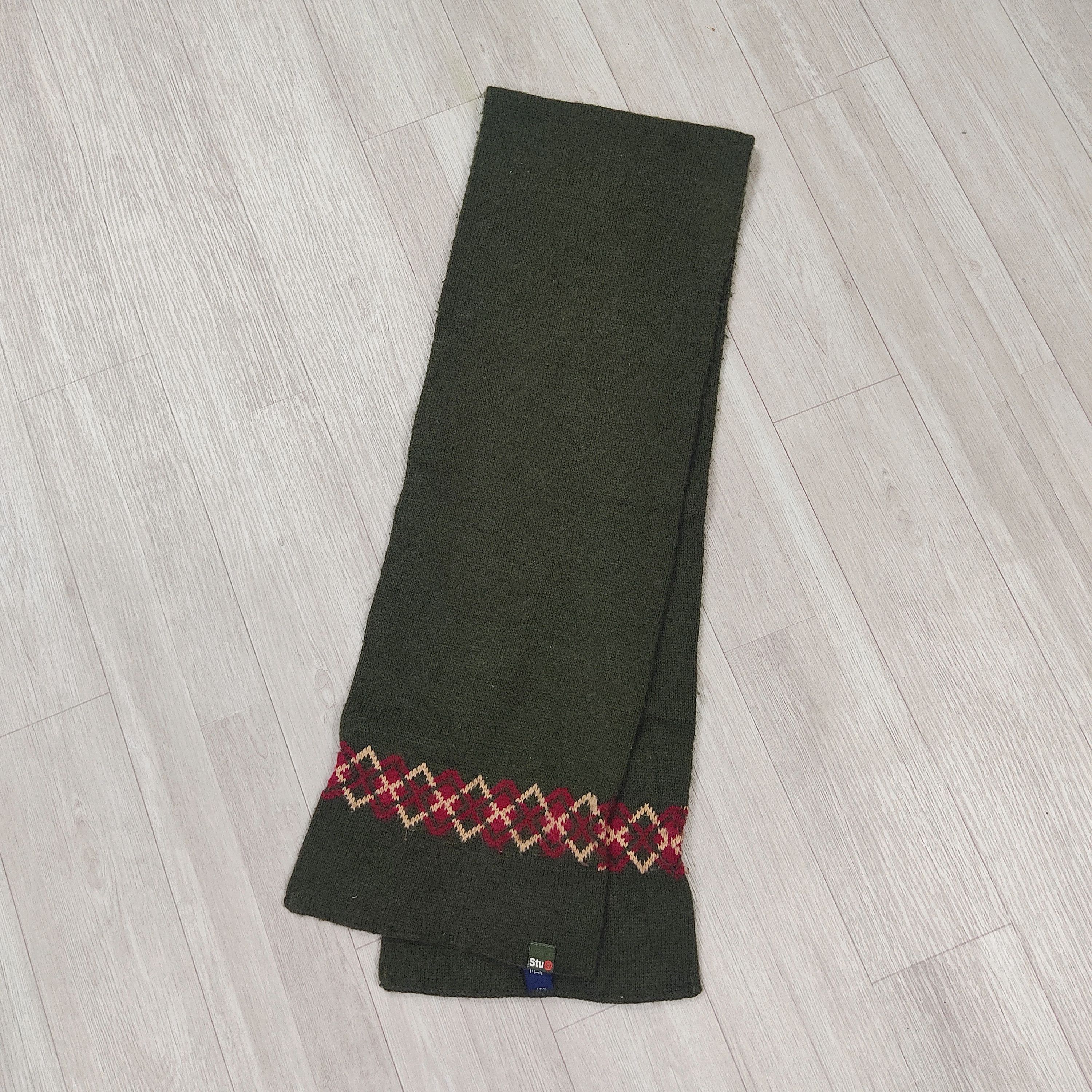 Stussy Vintage Stussy Stu© Knit Wool Muffler Scarf - Made in USA Size ONE SIZE - 3 Thumbnail