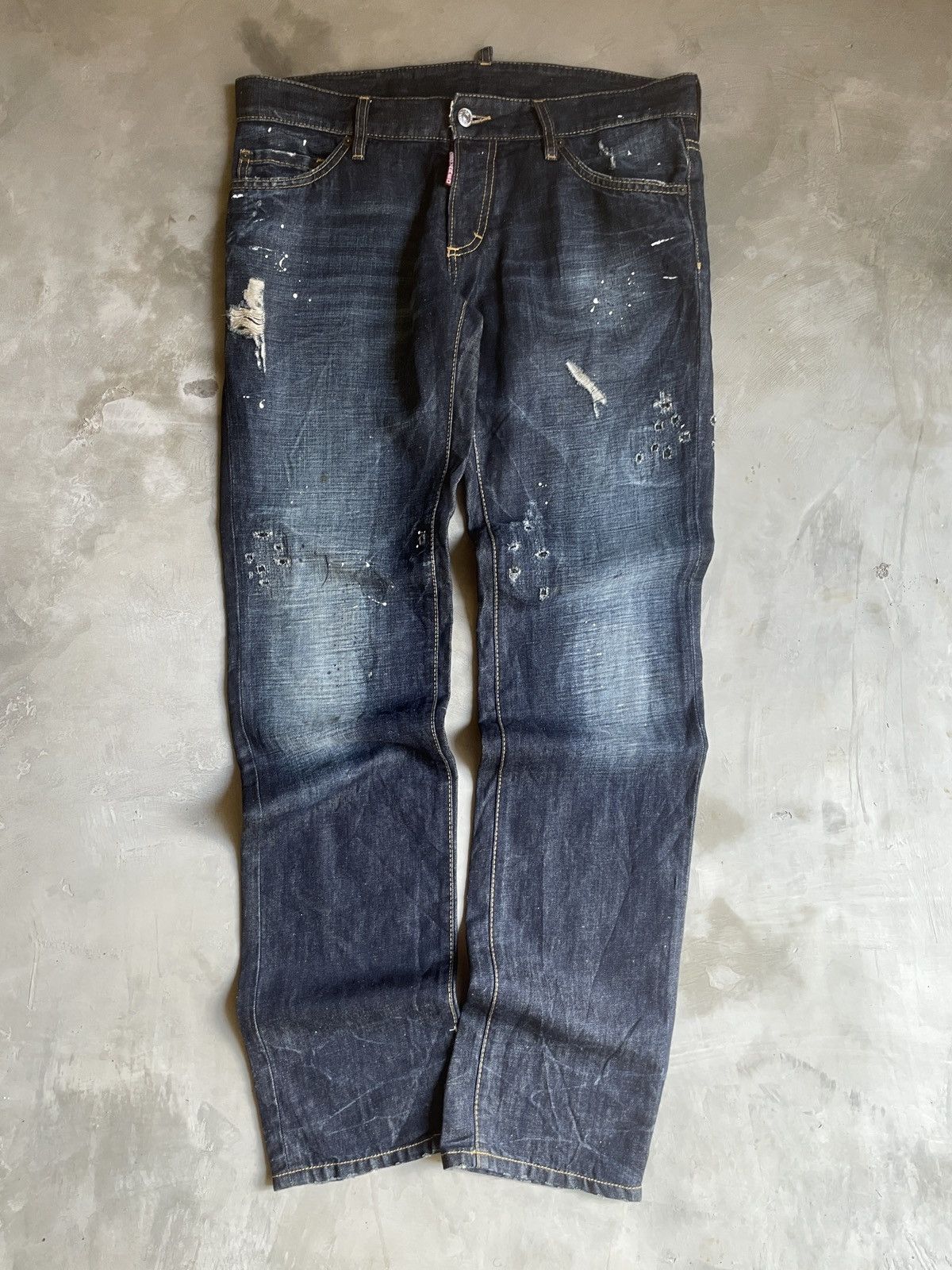 Dsquared2 Dsquared Straight Denim Jeans Distrassed Size 24" / US 00 / IT 34 - 3 Thumbnail