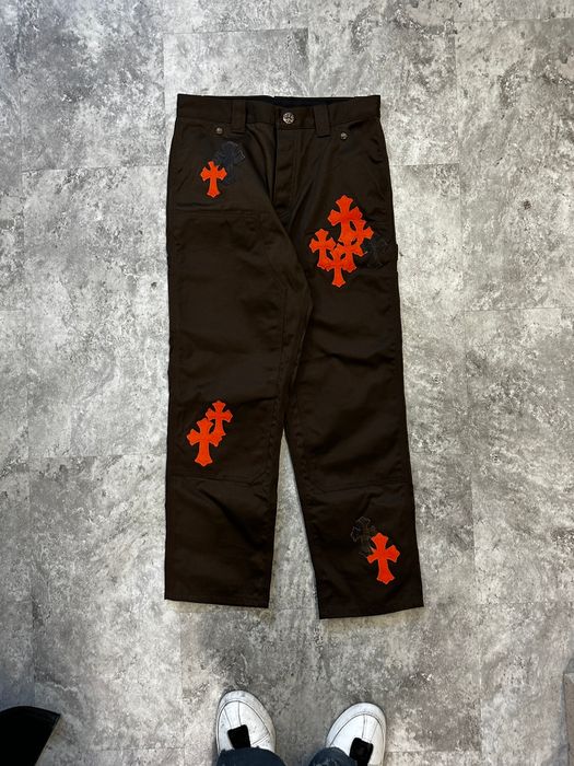 Chrome Hearts Chrome Hearts Patched Brown Carpenter Pants | Grailed