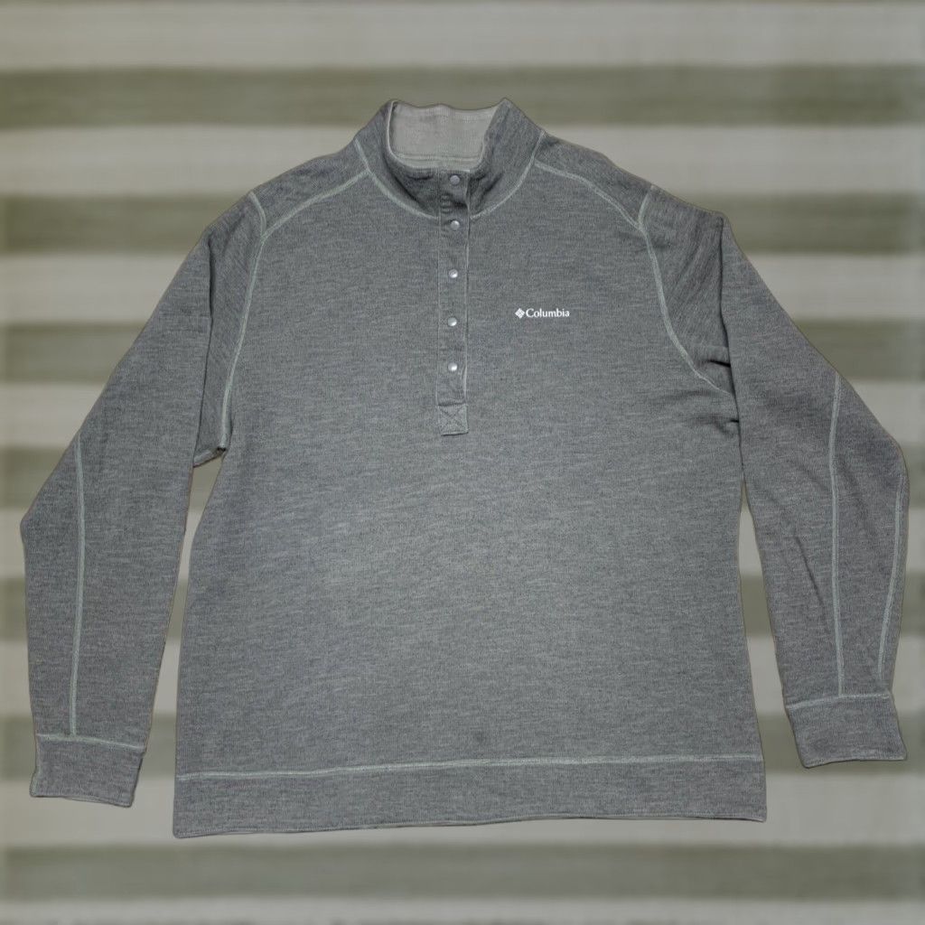 Logo 7 Columbia Mens Shirt XL Gray 1/4 Snap Pullover Classic Fit Activewear Regular Size Size US XL / EU 56 / 4 - 1 Thumbnail