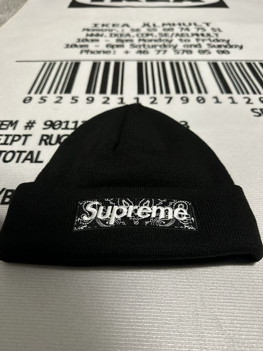 Supreme x New Era Bandana Box Logo Beanie 'Heather Grey' | Men's Size Onesize