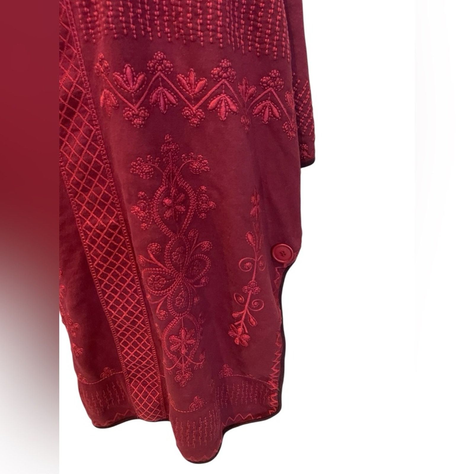 Johnny Was Johnny was burgundy cape poncho embroidered kimona jacket M Size M / US 6-8 / IT 42-44 - 5 Thumbnail
