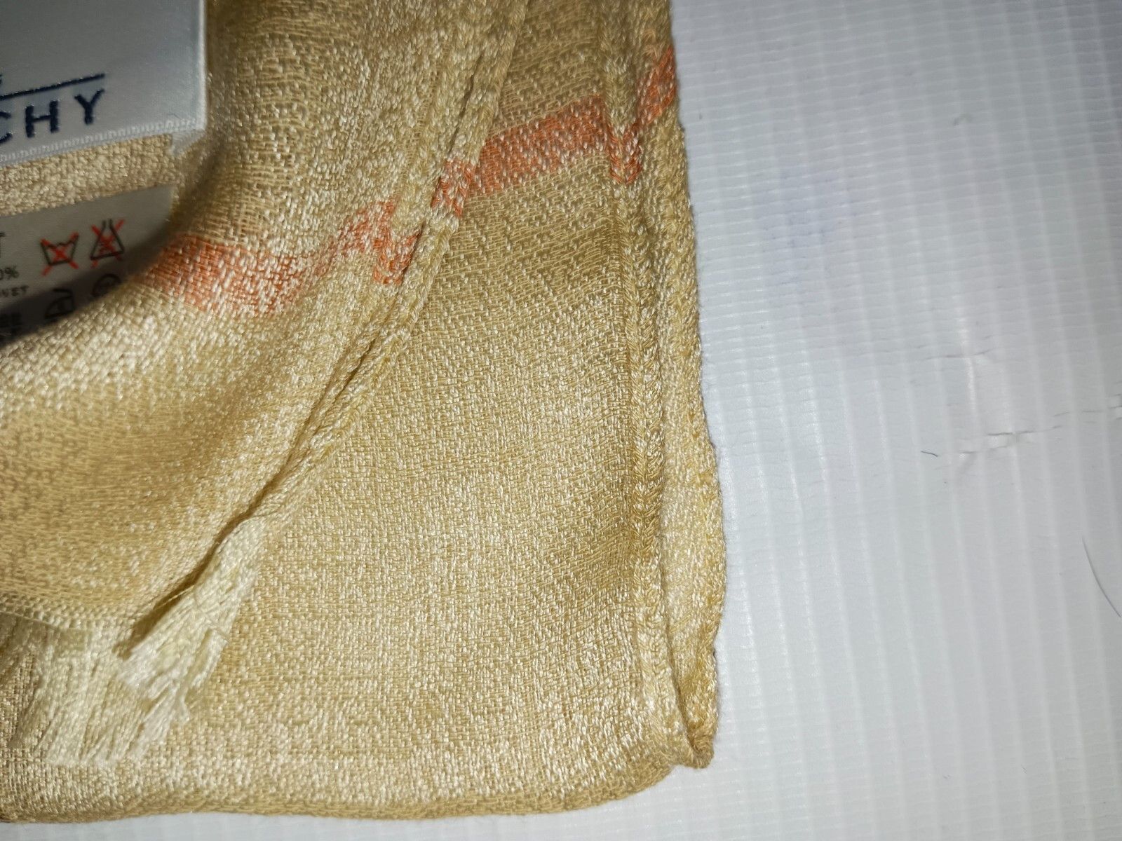 Givenchy GIVENCHY PARIS FRANCE GG Monogram Beige Silk Blend Scarf Size ONE SIZE - 10 Thumbnail