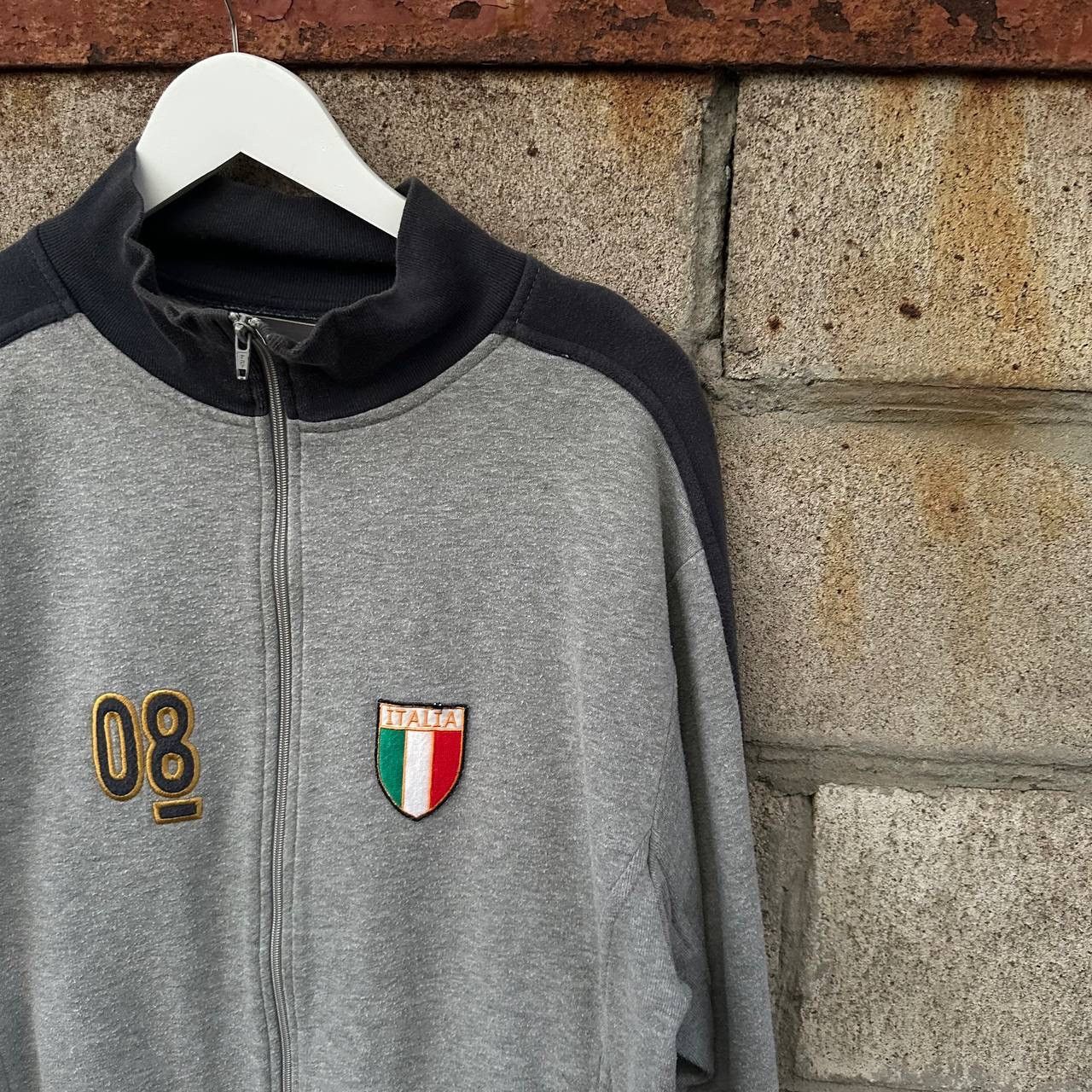Number (N)ine Vintage Italia Zip Sweater Big Logo Size XL Y2K 00s USA Size US XL / EU 56 / 4 - 3 Thumbnail
