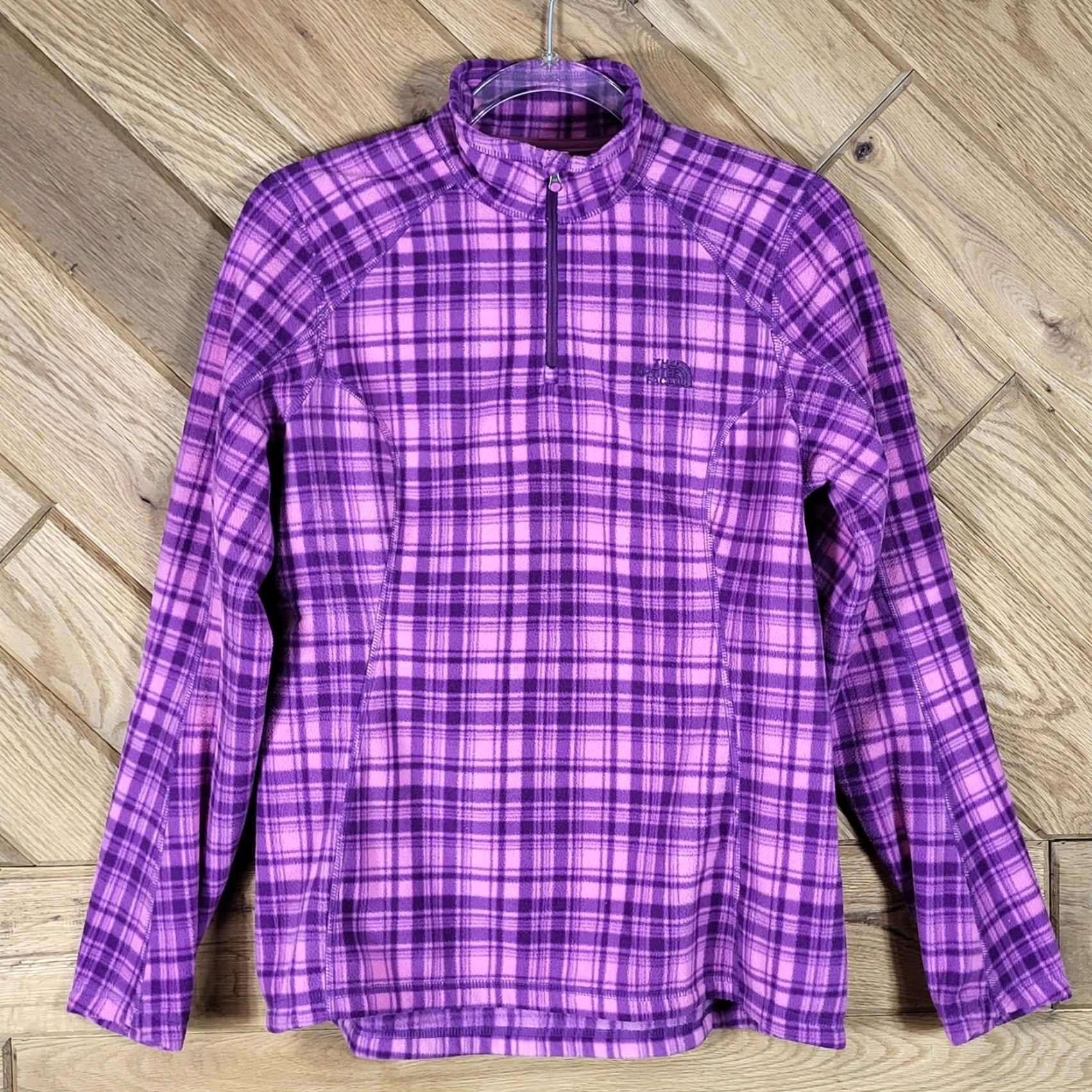 The North Face The North Face TKA 100 Fleece Pullover Womens S 1/4 Zip Plaid Purple Pink Jacket Pullover TKA100 Womens S Purple Plaid 1990s? Size S / US 4 / IT 40 - 4 Thumbnail