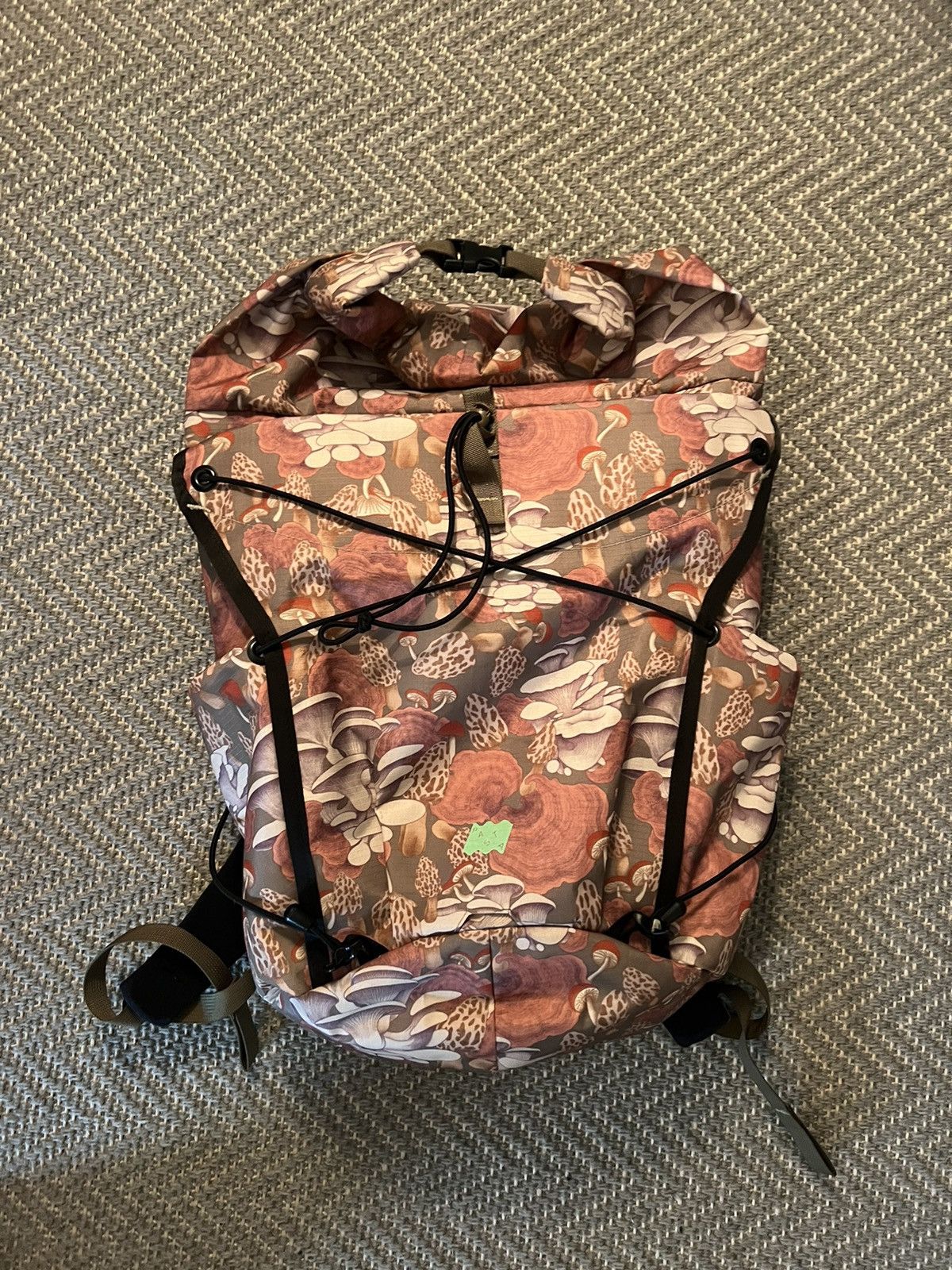 1733 Red mushroom roll top backpack hiking rare | Grailed