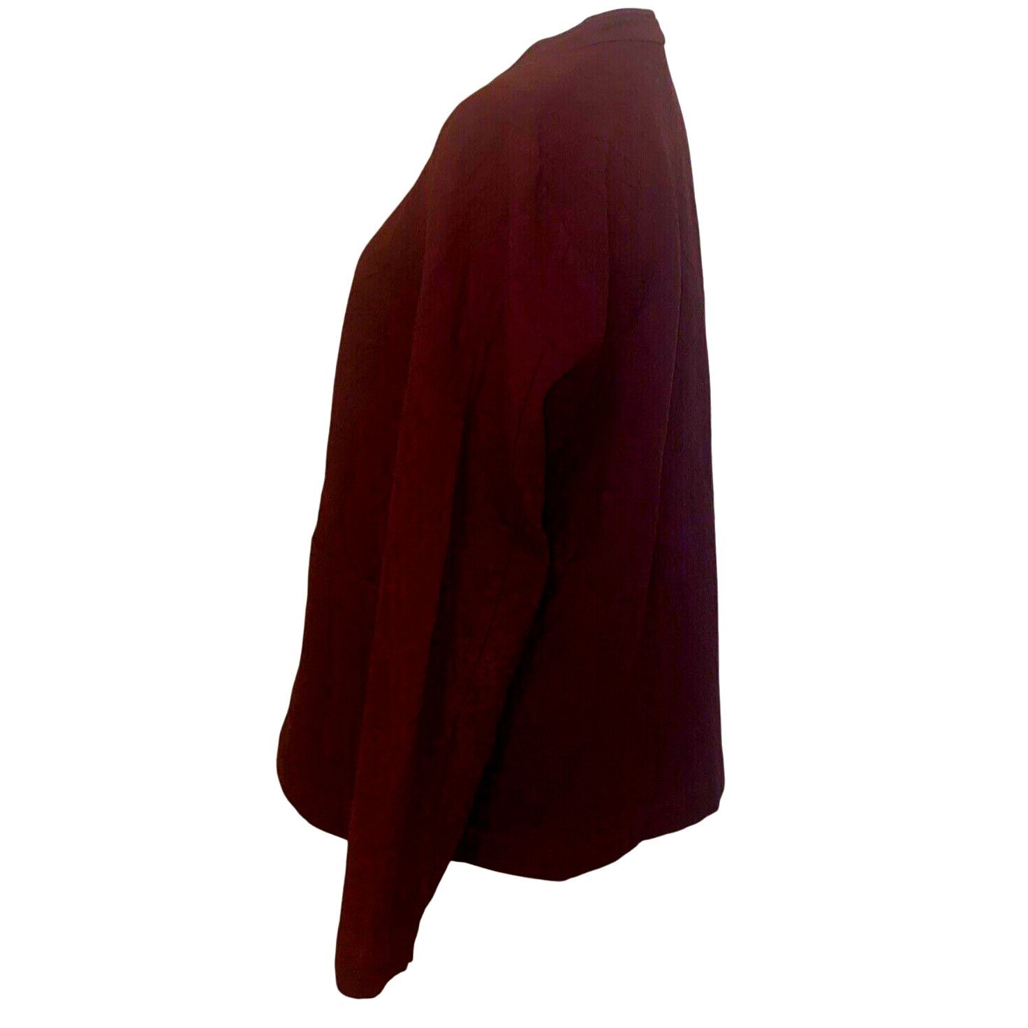 Eileen Fisher Eileen Fisher Size Medium Burgundy Minimalist Classic Blazer Size M / US 6-8 / IT 42-44 - 4 Thumbnail