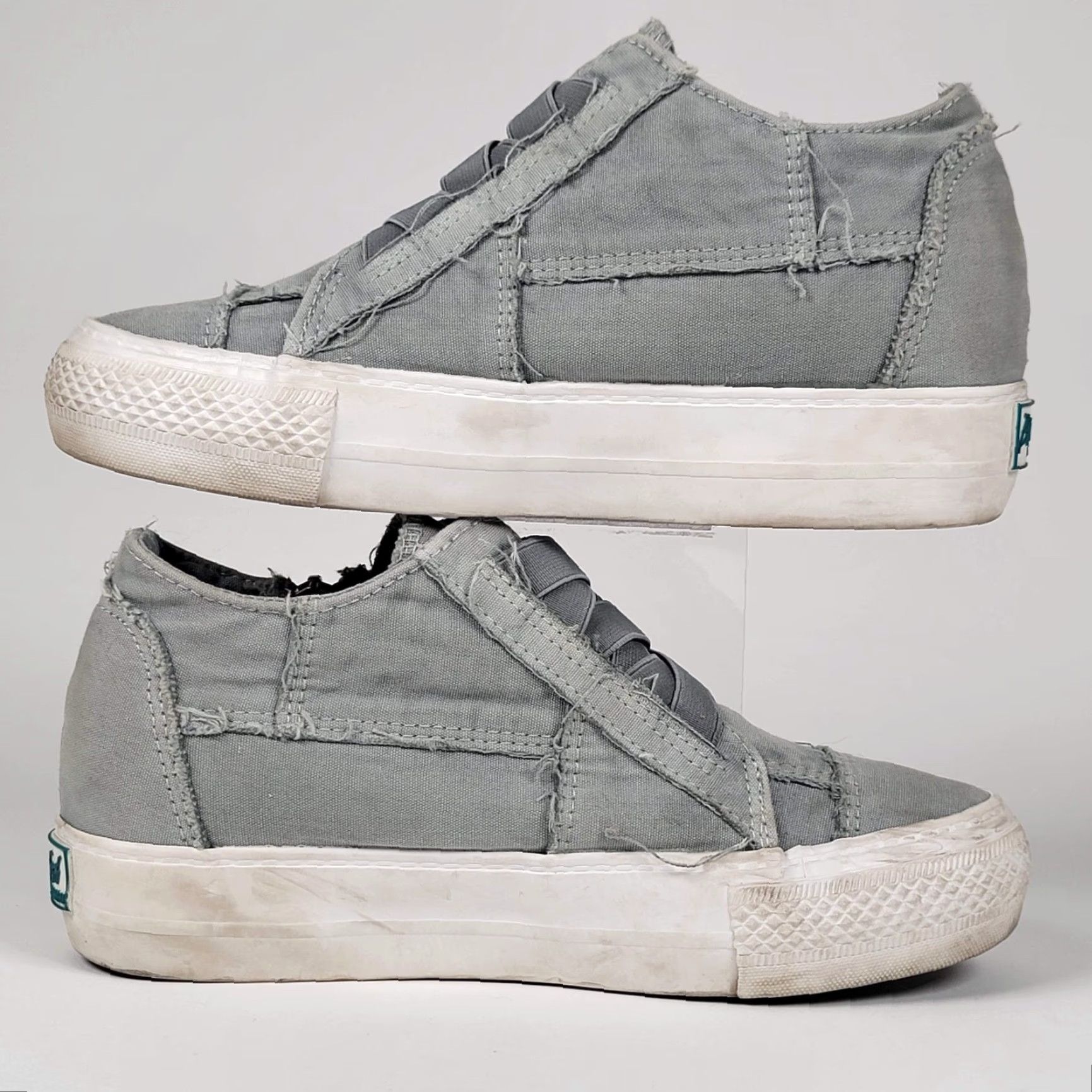 Vintage Blowfish Malibu Mamba Womens 8 M Gray Canvas Mid Top Sneakers Shoes Size M / US 6-8 / IT 42-44 - 4 Thumbnail