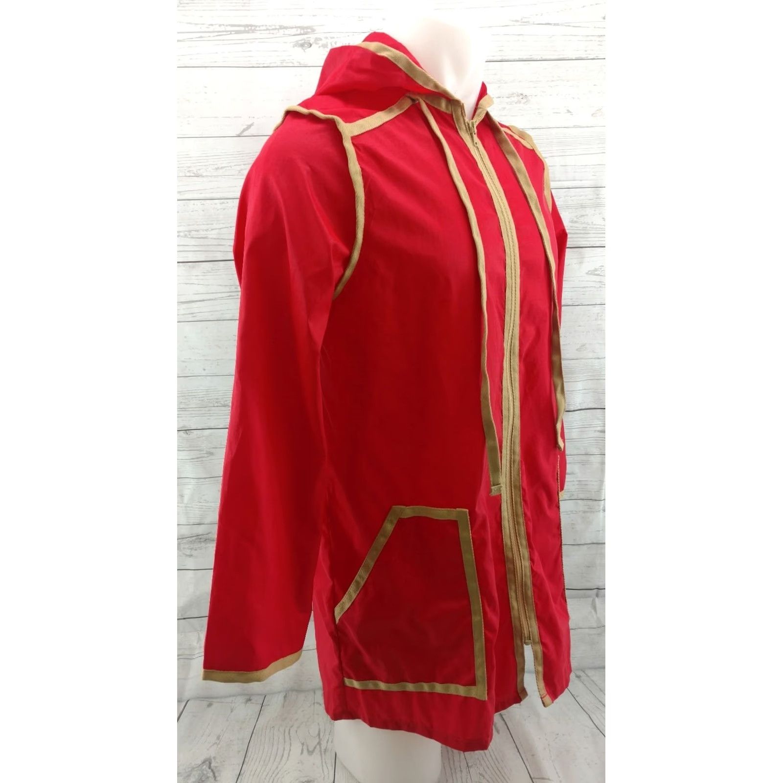 AQUA Vintage Aqua Sheen Wind Breaker Jacket Red Medium M Retro Spring Unisex Adults Nylon Windbreaker Shirt 90s Mens Womens Size US M / EU 48-50 / 2 - 5 Thumbnail
