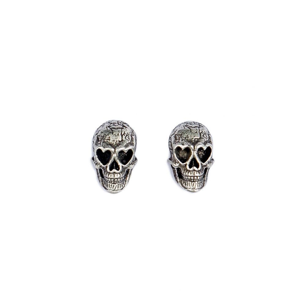 Jewelry Skull Vintage Earrings One Pairs Chrome Jewelry Size ONE SIZE - 5 Thumbnail