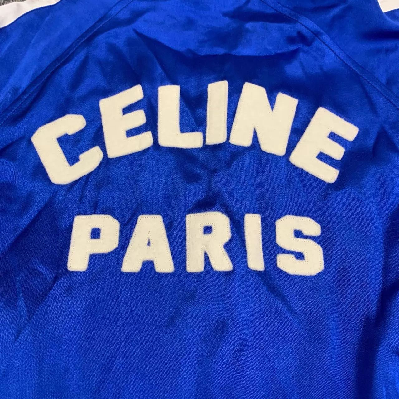 Celine Celine Silk Klein Blue Baseball Jacket Size 50 Size US M / EU 48-50 / 2 - 8 Thumbnail