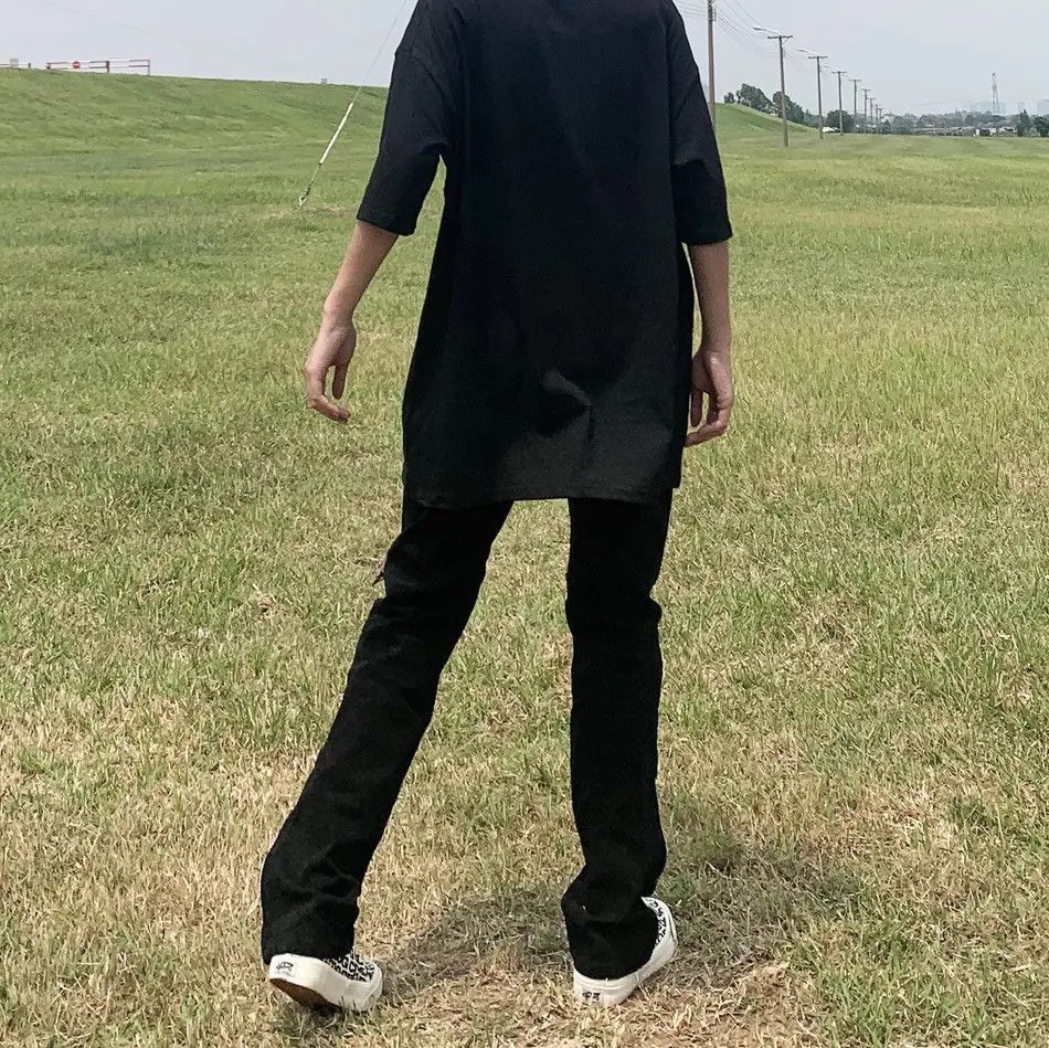 Japanese Brand Straight leg wide leg ripped zipper slit jeans Size US 28 / EU 44 - 5 Thumbnail
