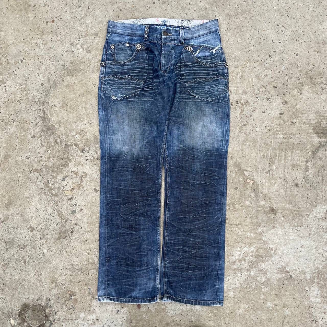 Le Grande Bleu (L.G.B.) VTG Japanese Style Crazy 🤯 Mr.Bright Jeans Baggy Rap Custom Size US 36 / EU 52 - 3 Thumbnail