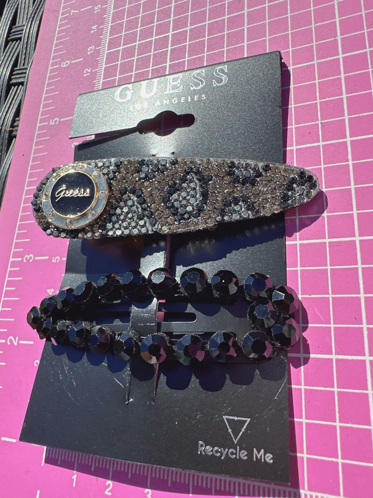 Guess Guess hair clips golden logo animal print shiny diamonds Size ONE SIZE - 1 Thumbnail