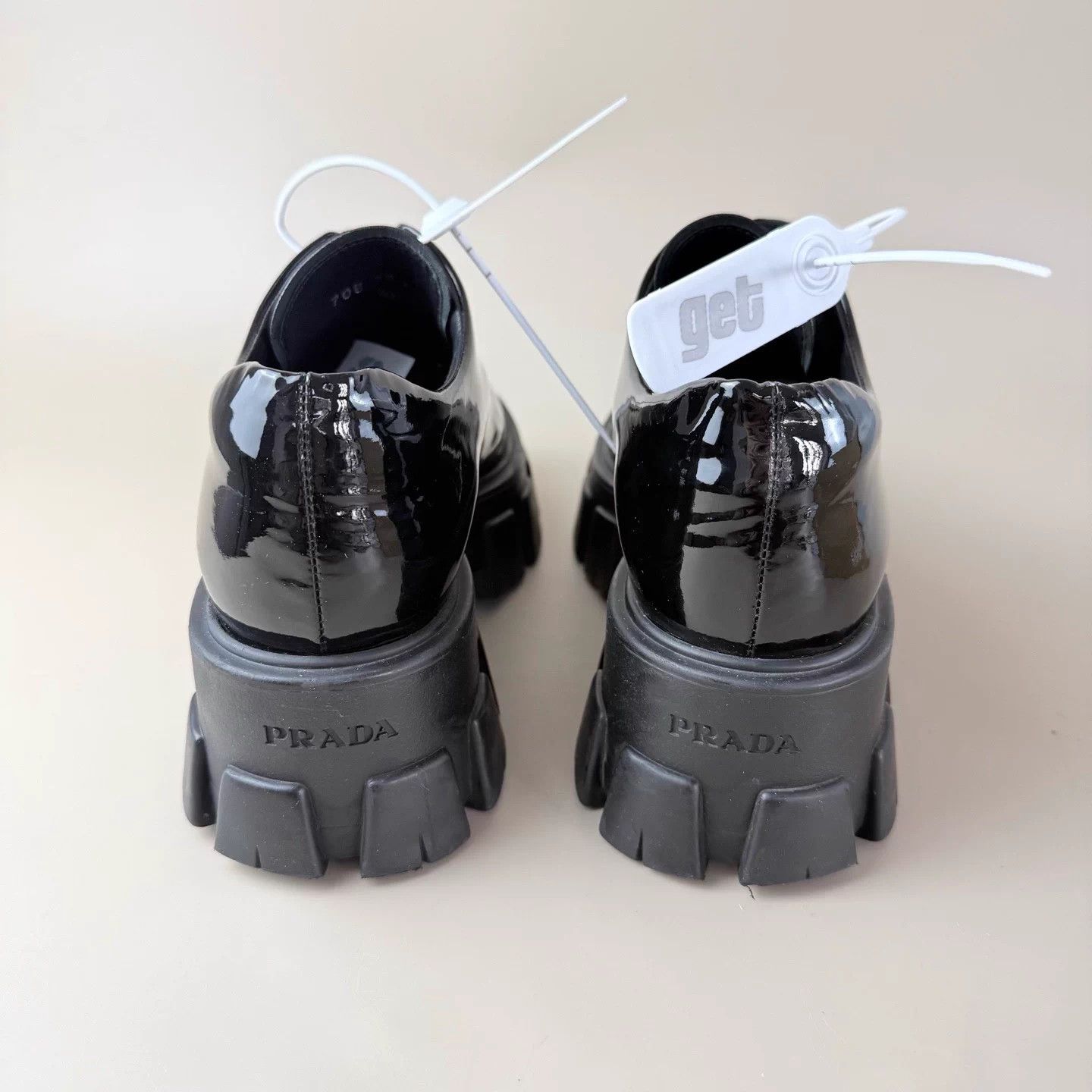 Prada Prada black patent leather platform cleated shoes 38.5 Size US 7.5 / IT 37.5 - 3 Thumbnail