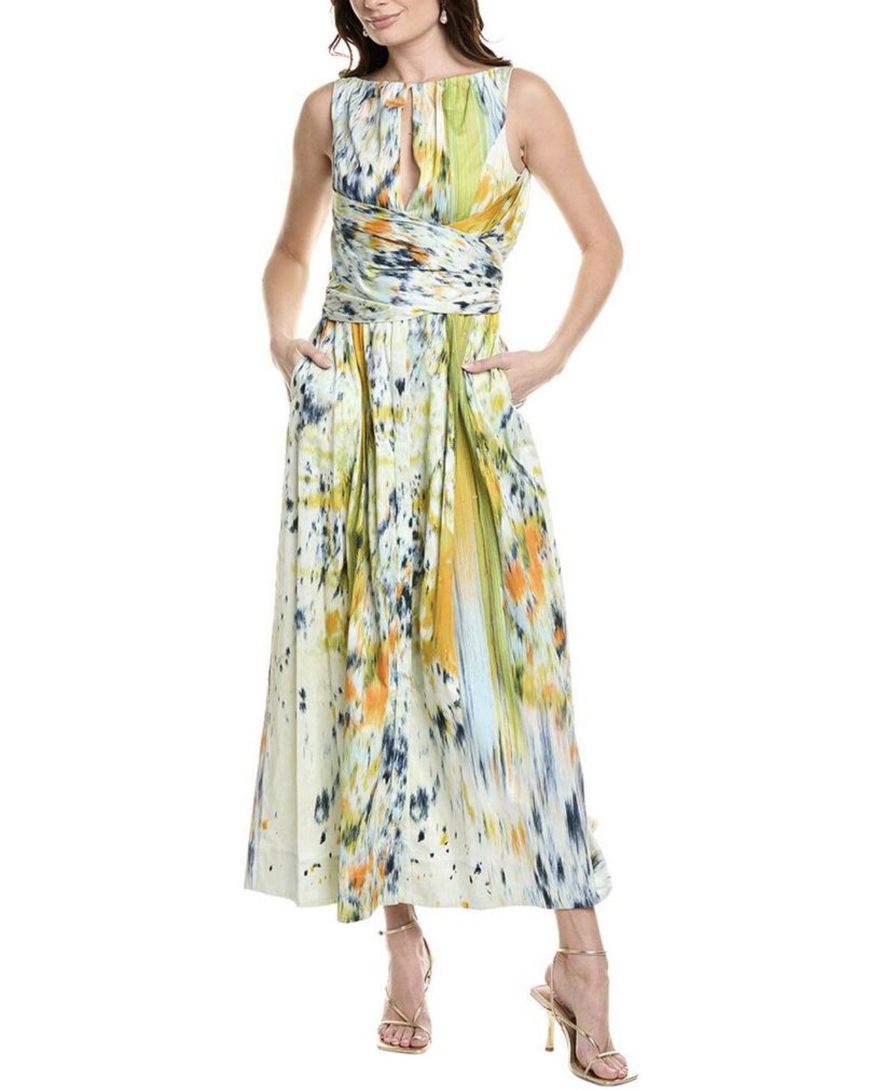 Oscar De La Renta Oscar de la Renta Halter Abstract Maxi Dress size 12 Size XL / US 12-14 / IT 48-50 - 2 Thumbnail