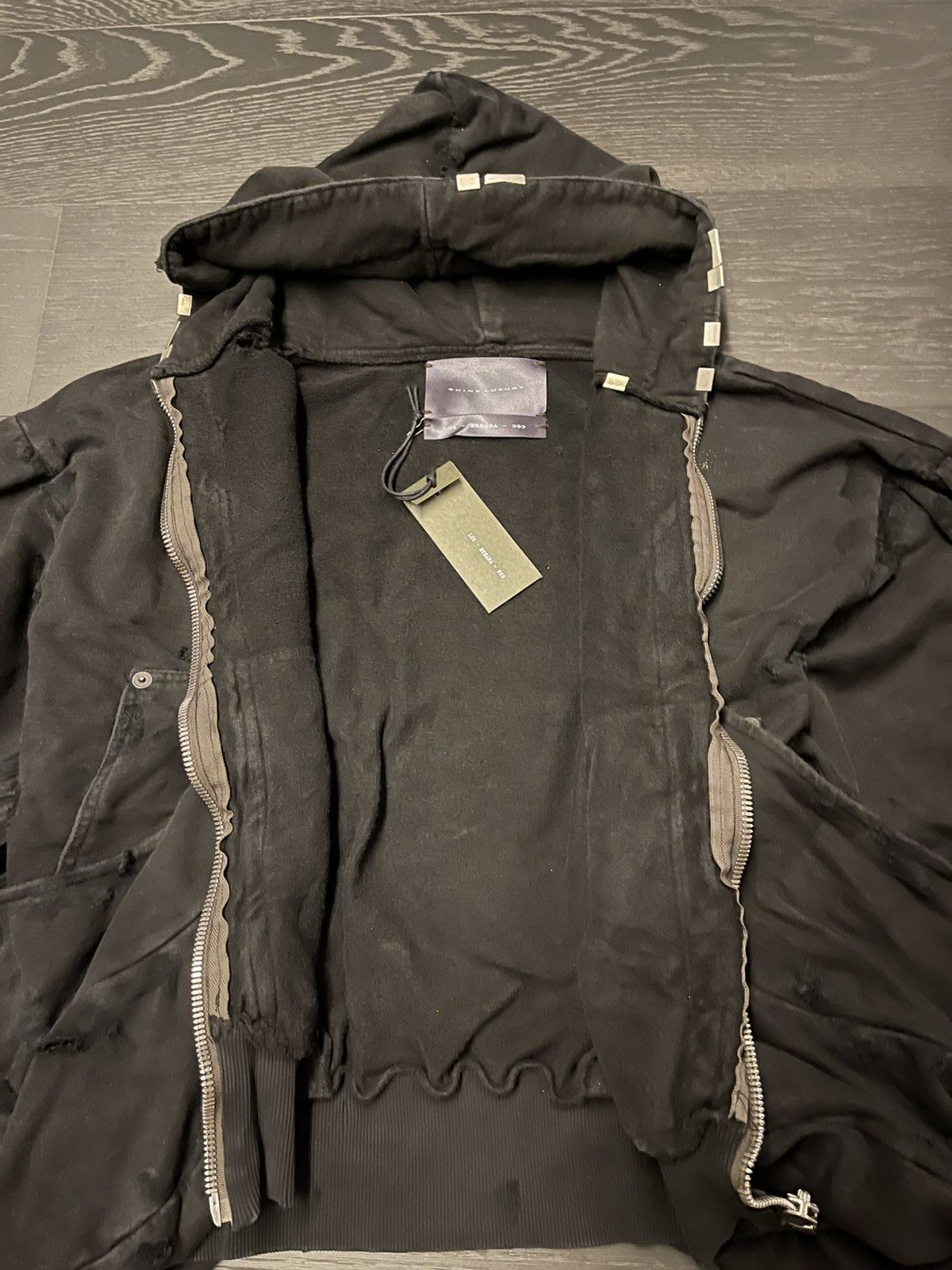 SHINE LUXURY 《SLURP HIGH》SHINE LUXURY “GOLUCIDA”ZIPPER CARGO HOODIE Size US L / EU 52-54 / 3 - 7 Thumbnail