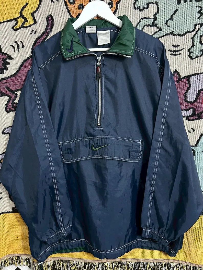 Nike Vintage 90s Nike Half Zip Jacket size L Size US L / EU 52-54 / 3 - 1 Thumbnail