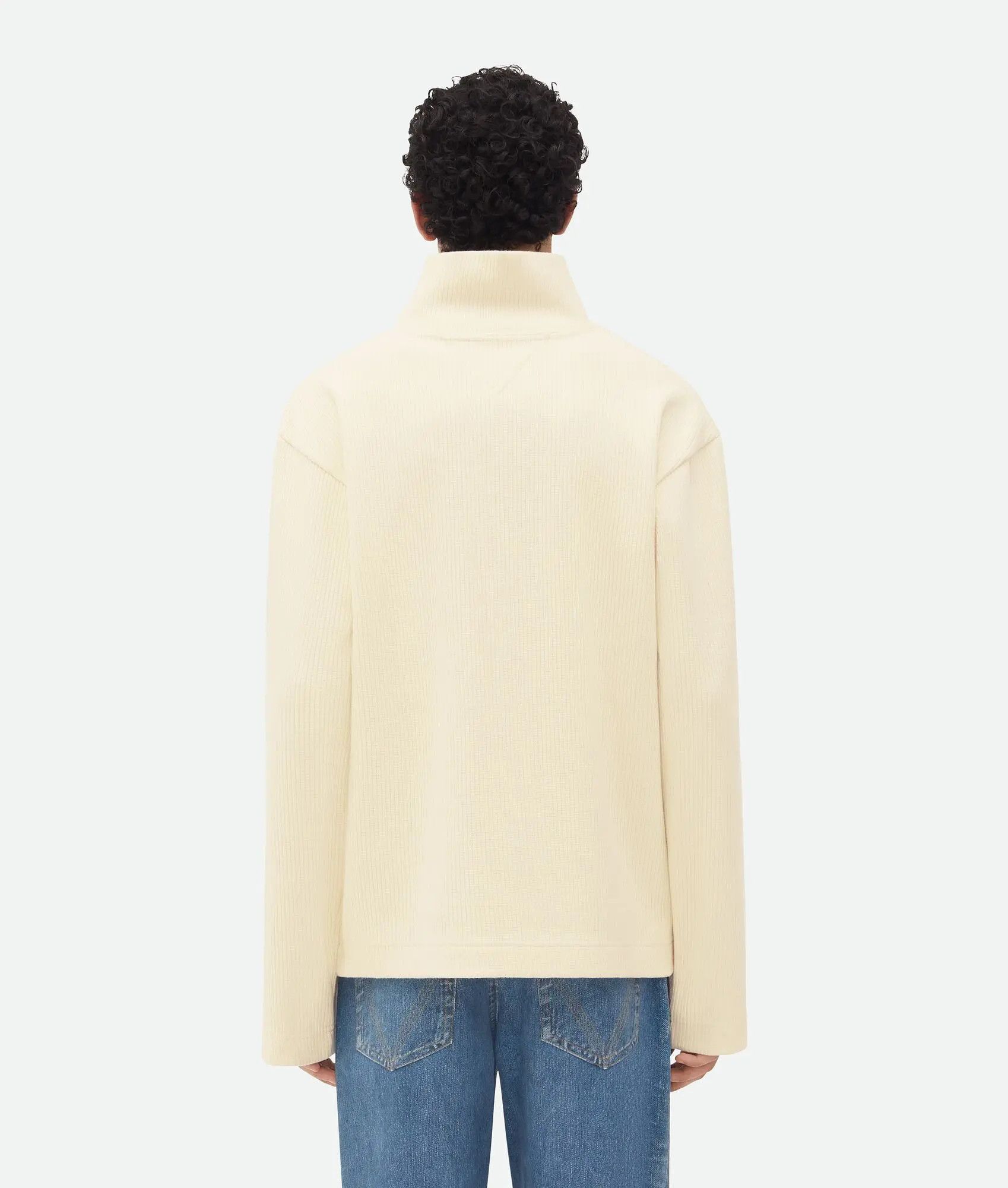 Bottega Veneta o1bcso1str1025 Cotton Rib T-Shirt With Label in Cream Size US XS / EU 42 / 0 - 3 Thumbnail