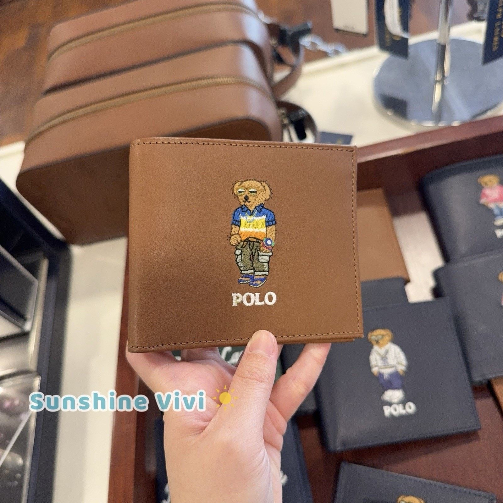 Polo Ralph Lauren NEW Polo Ralph Lauren Bear Leather Billfold Wallet CLA TAN Size ONE SIZE - 6 Thumbnail