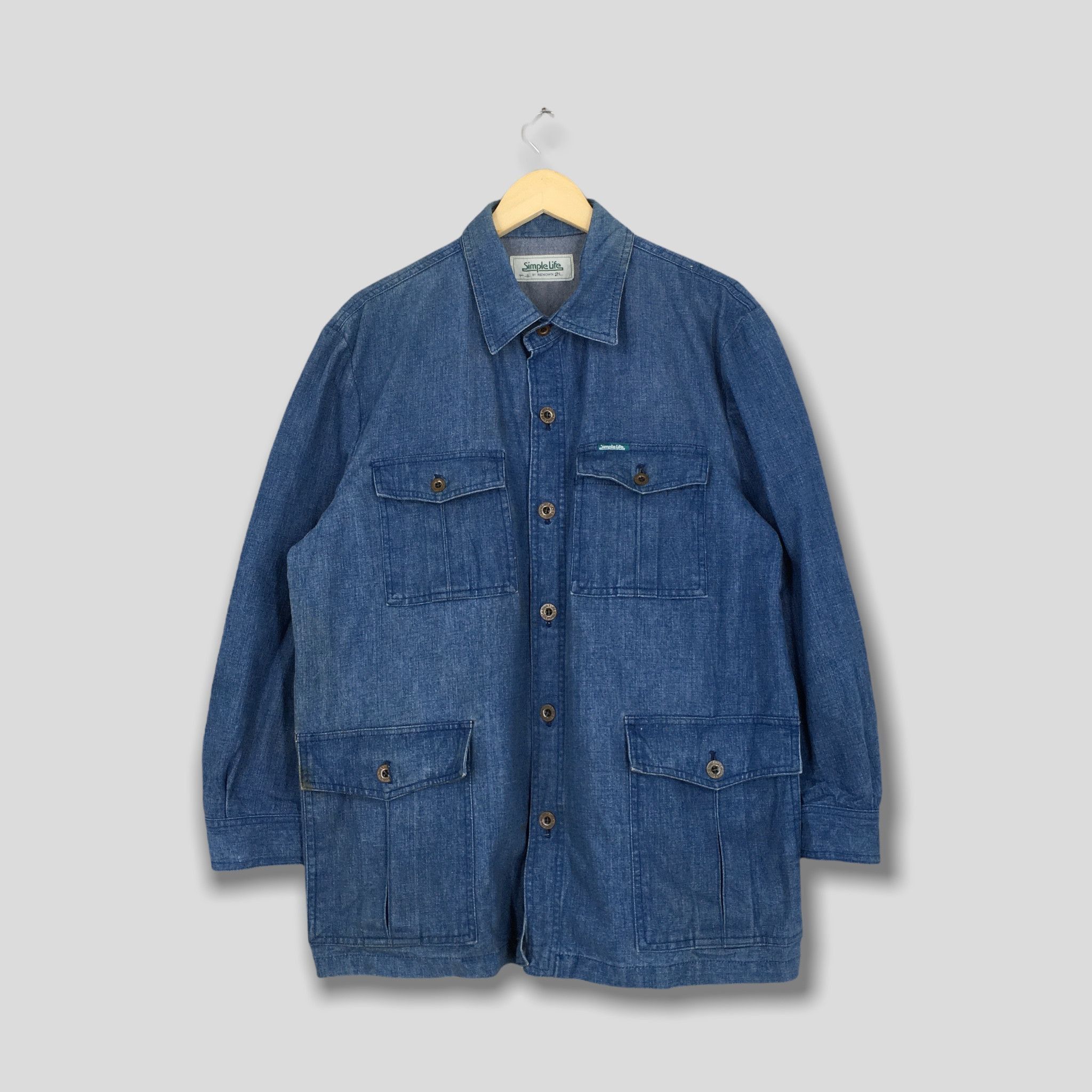Vintage Vintage Simple Life Denim Worker Jacket Large Size US L / EU 52-54 / 3 - 1 Thumbnail