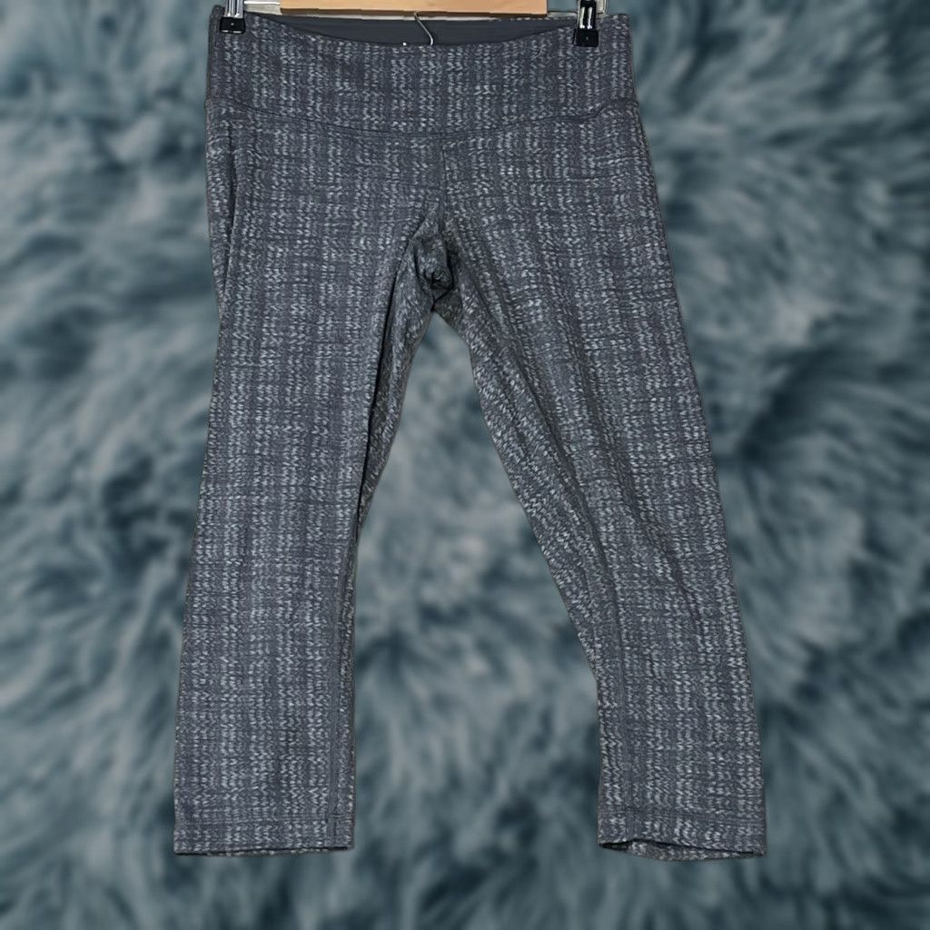 Lululemon Lululemon Leggings Cropped Women M Gray Ziggy Print Activewear Yoga Size M Size 32" / US 10 / IT 46 - 1 Thumbnail