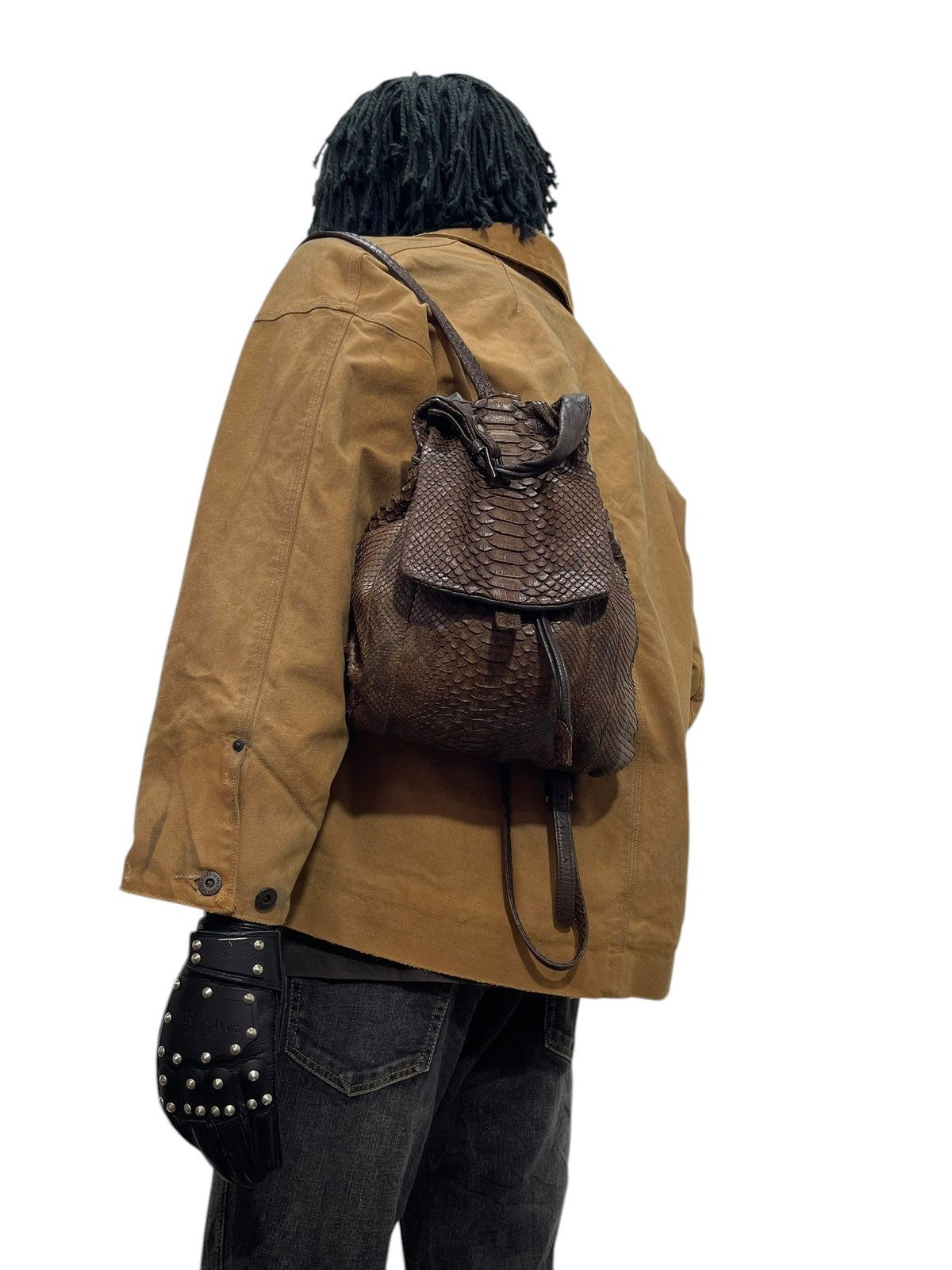 Genuine Leather Phyton Skin Arukan Takaya Backpack prad julius miri 1🟩1 Size ONE SIZE - 2 Thumbnail