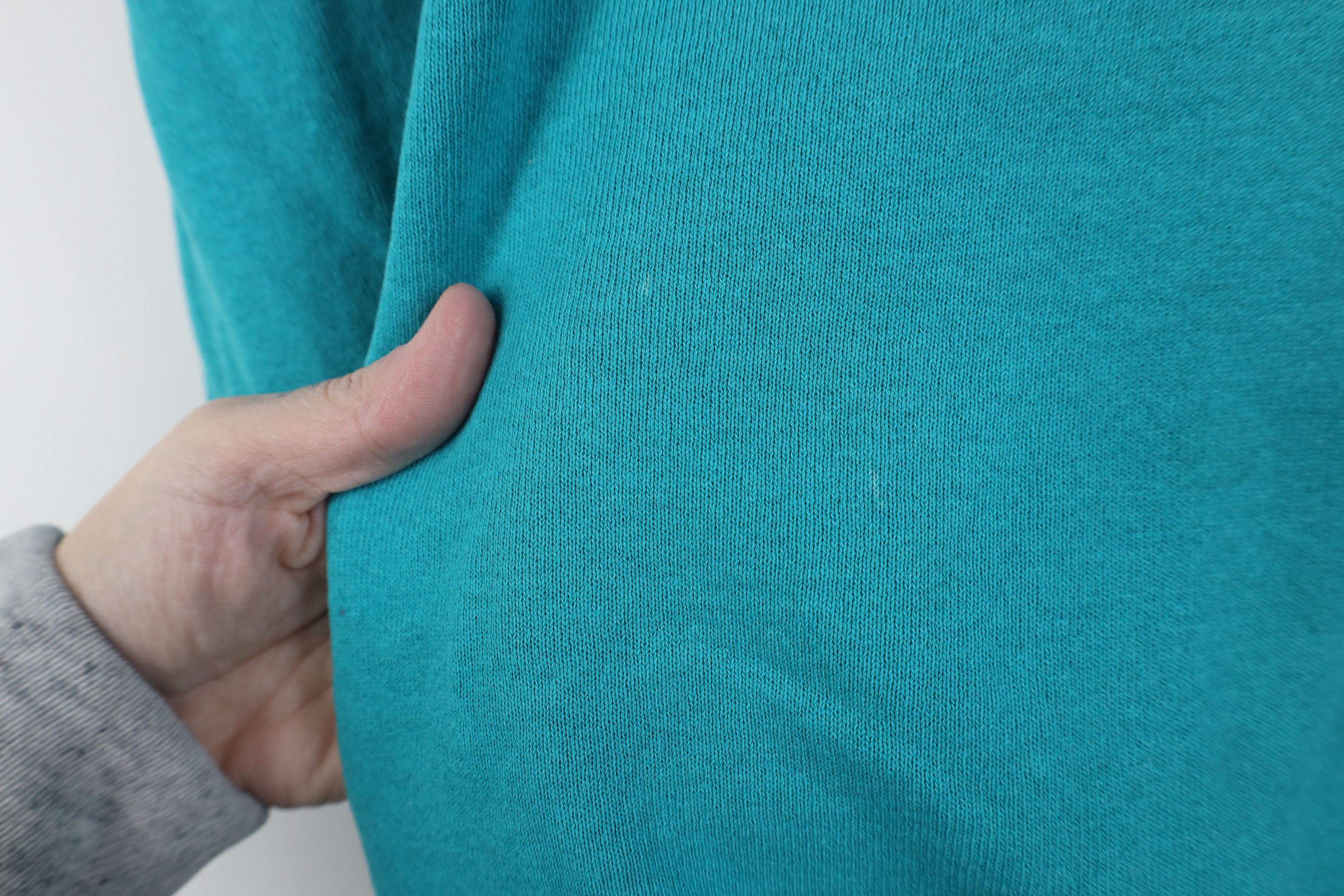 Vintage Vintage 90s Streetwear Blank Crewneck Sweatshirt Teal USA Size US XL / EU 56 / 4 - 5 Thumbnail