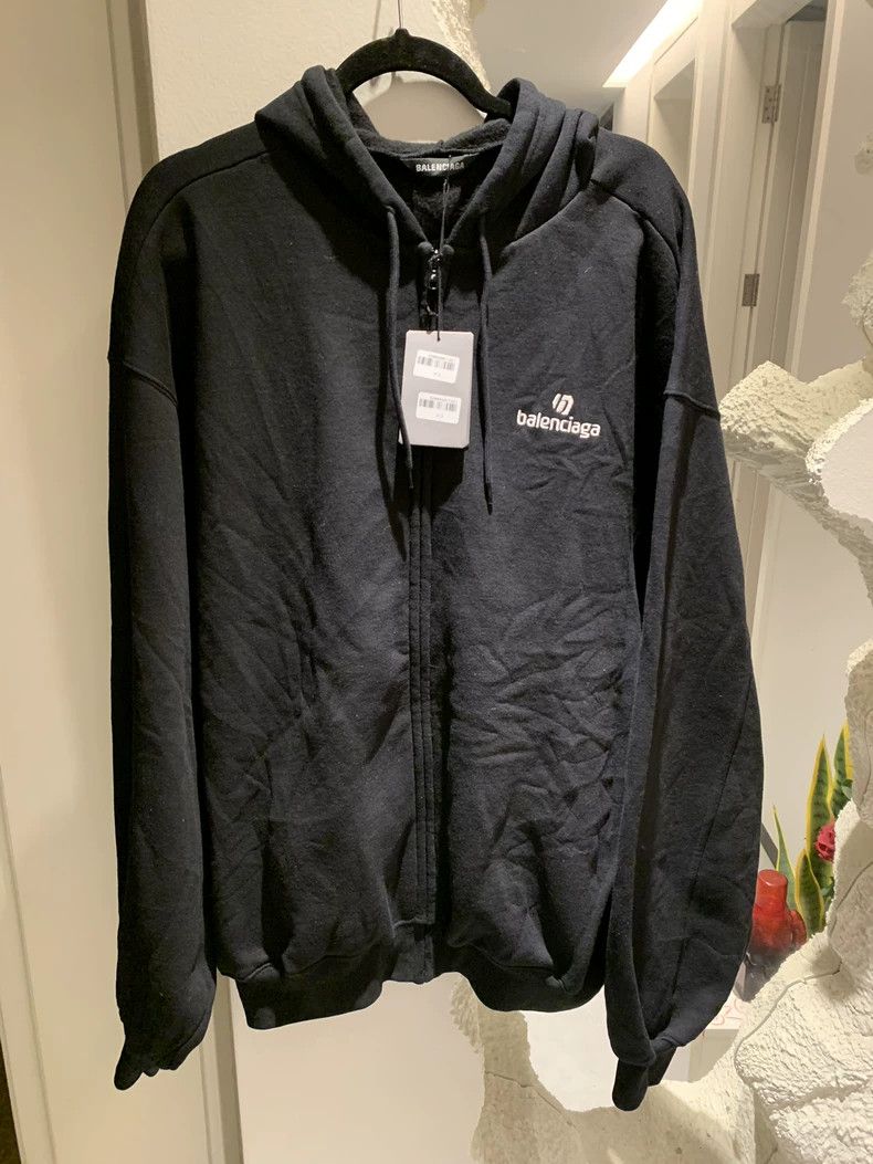 Balenciaga Balenciaga Black Embroidered Letter Zip-Up Jacket Size US S / EU 44-46 / 1 - 1 Thumbnail