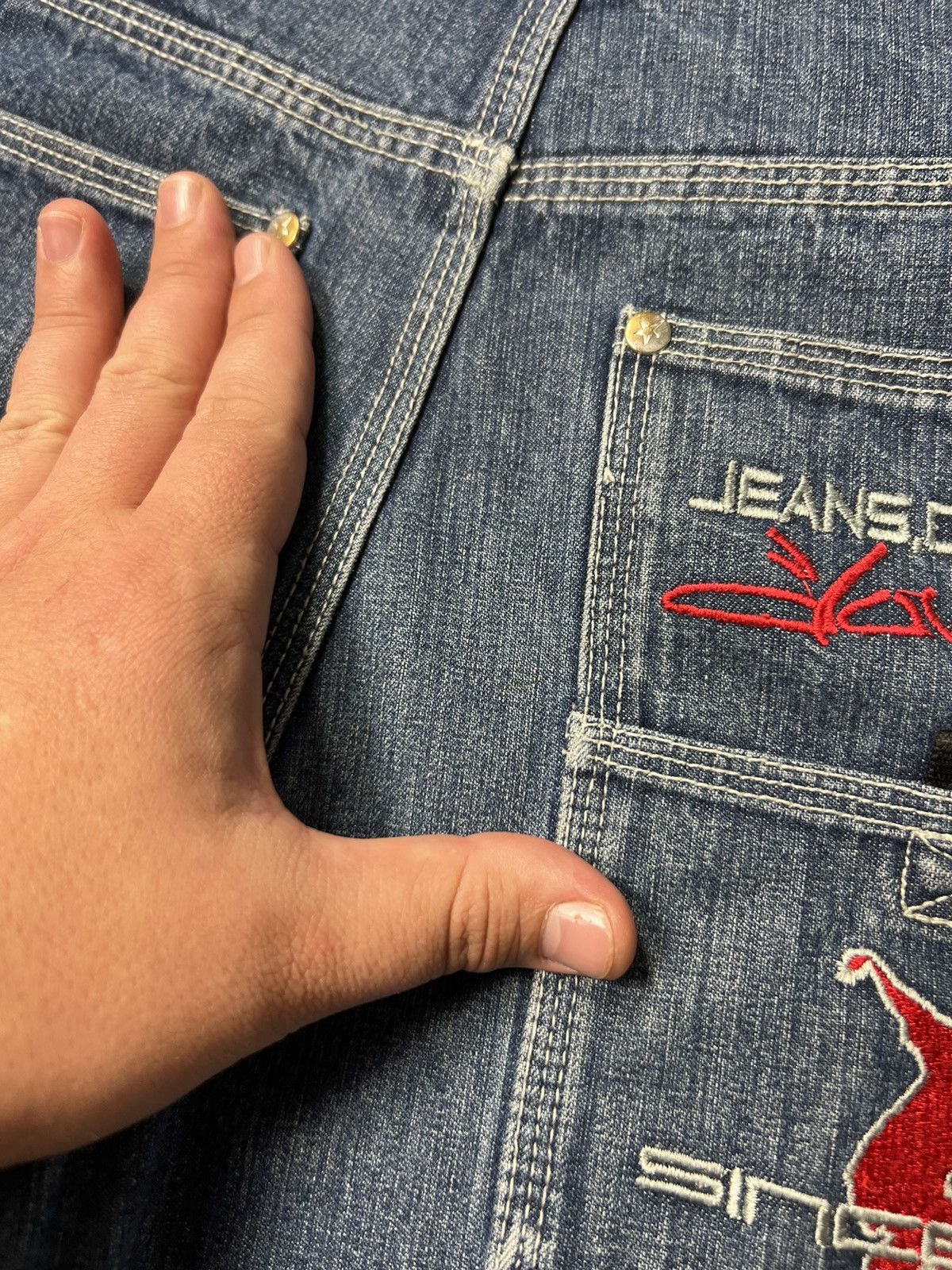 Japanese Brand × Rap Tees × Vintage Vintage Download Long Denim Shorts With Logo Carpenter Jeans Size US 28 / EU 44 - 8 Thumbnail