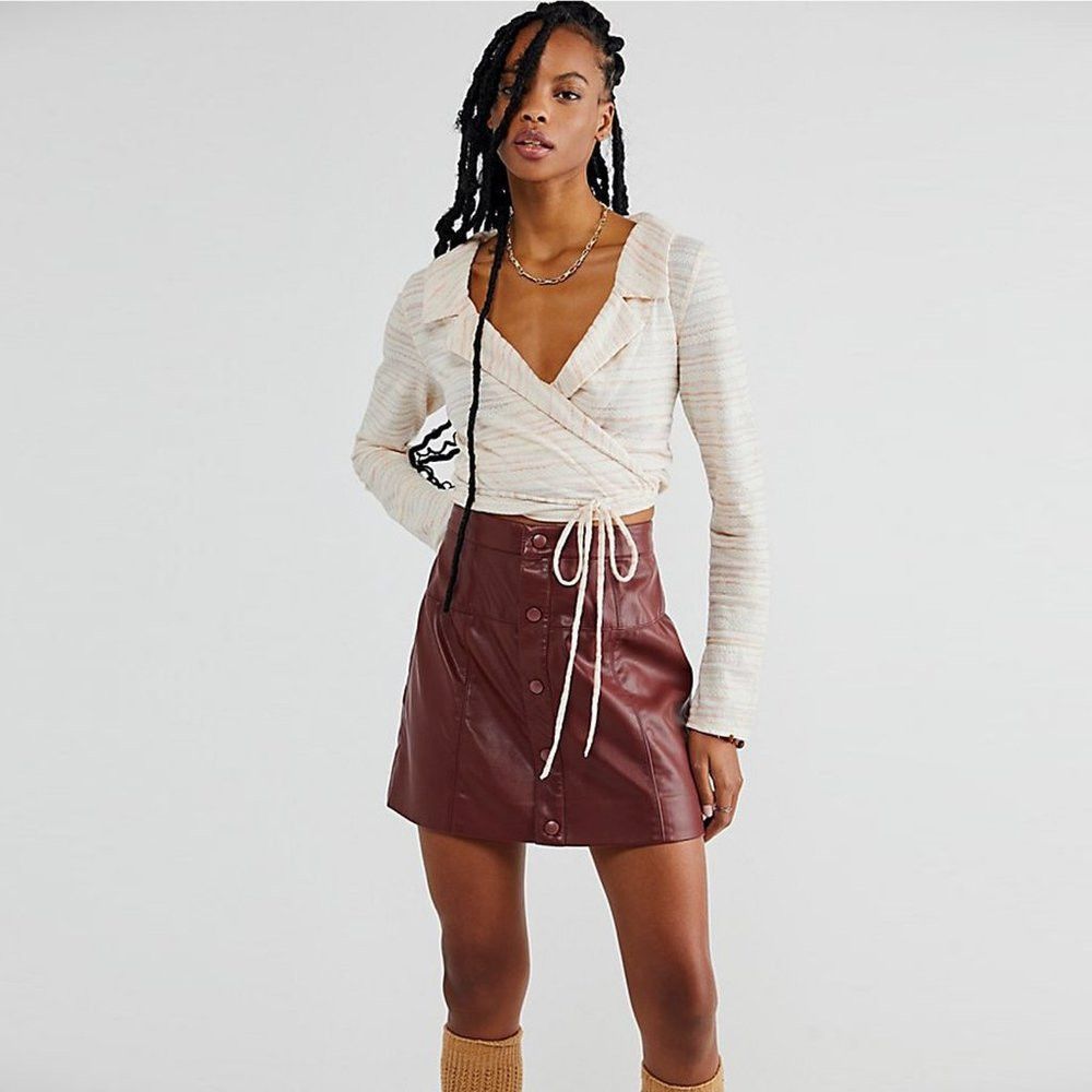 Free People New Free People Eloise Wrap Pink Long Sleeve Top Size M Size M / US 6-8 / IT 42-44 - 1 Thumbnail