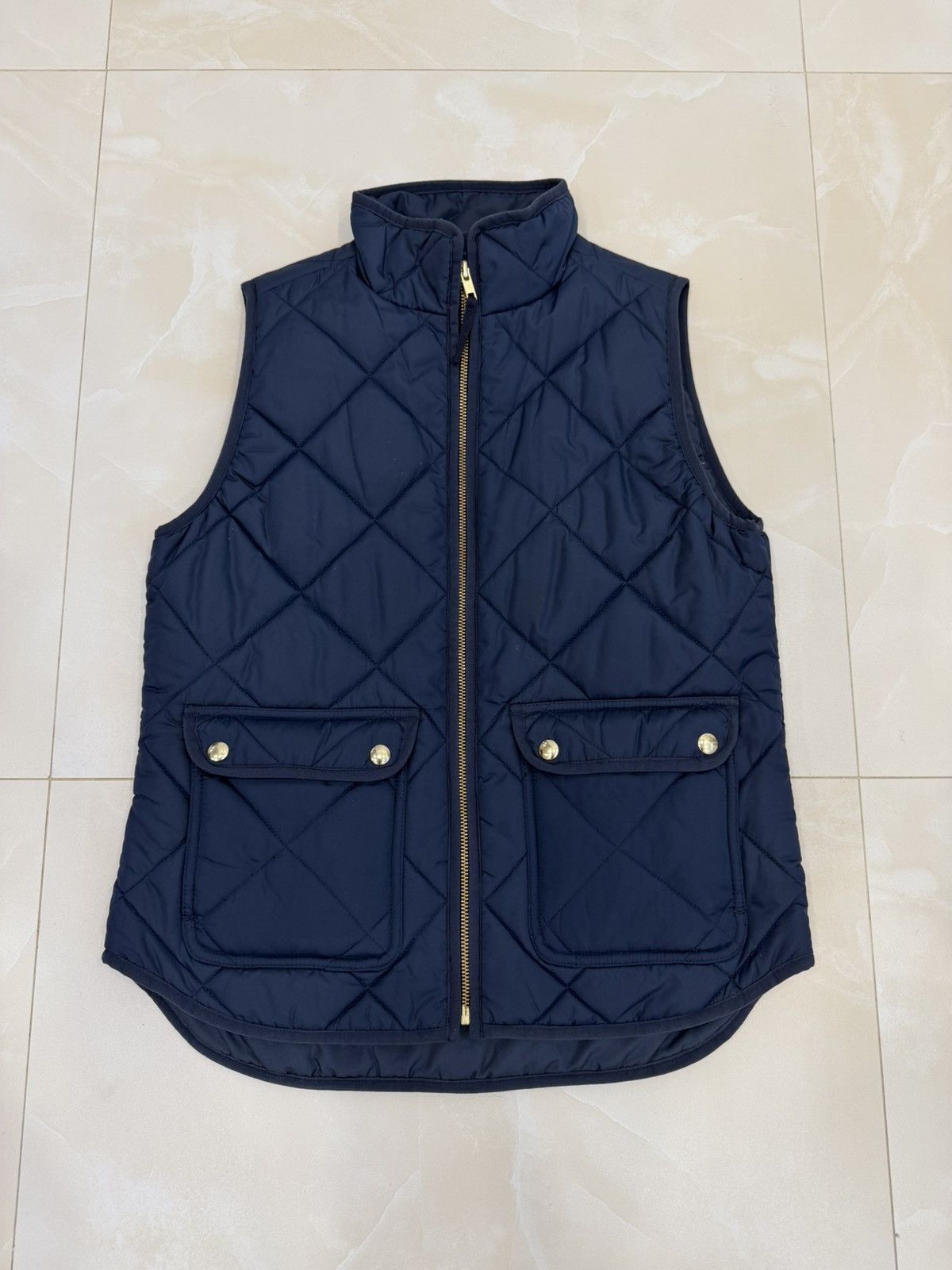 J.Crew J Crew Quilted Navy Vest Size S / US 4 / IT 40 - 1 Thumbnail