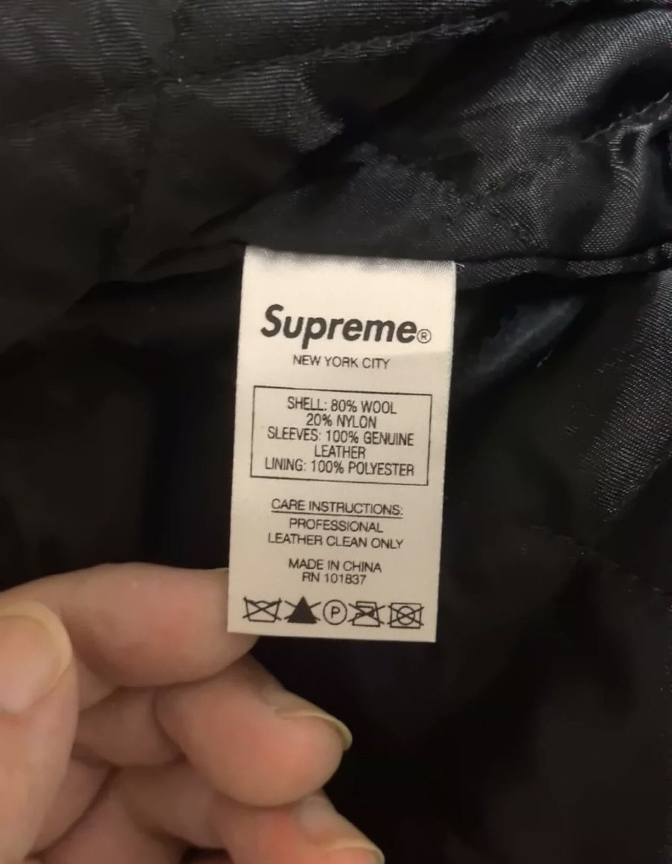 Supreme Supreme black motion logo varsity Jacket Size US M / EU 48-50 / 2 - 5 Thumbnail