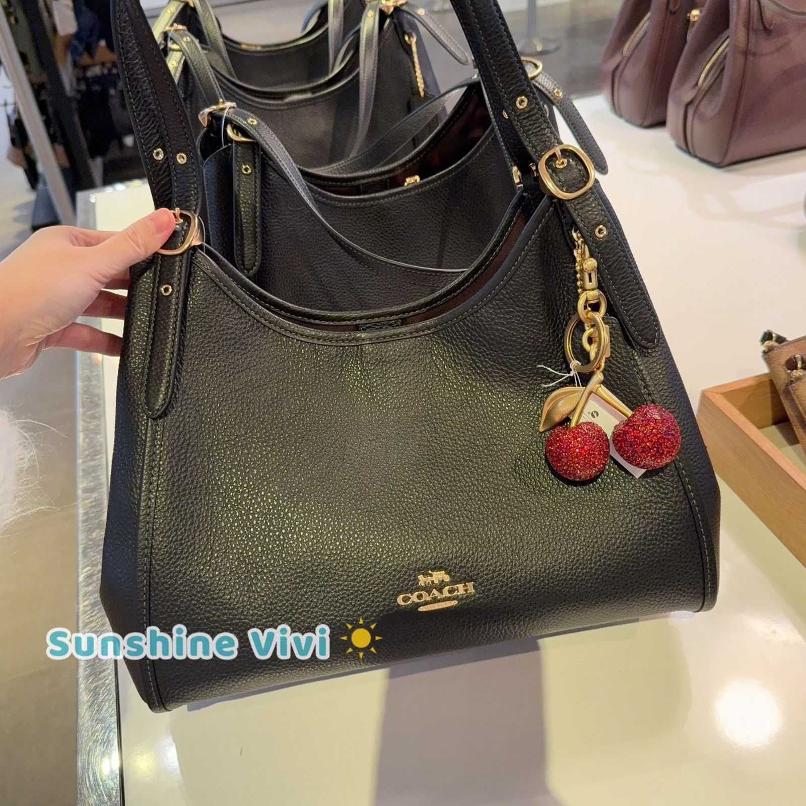 Coach NWT Bundle Coach Crystal Cherry Charm CCD32 & CAQ86 Erin Bag Size ONE SIZE - 1 Thumbnail