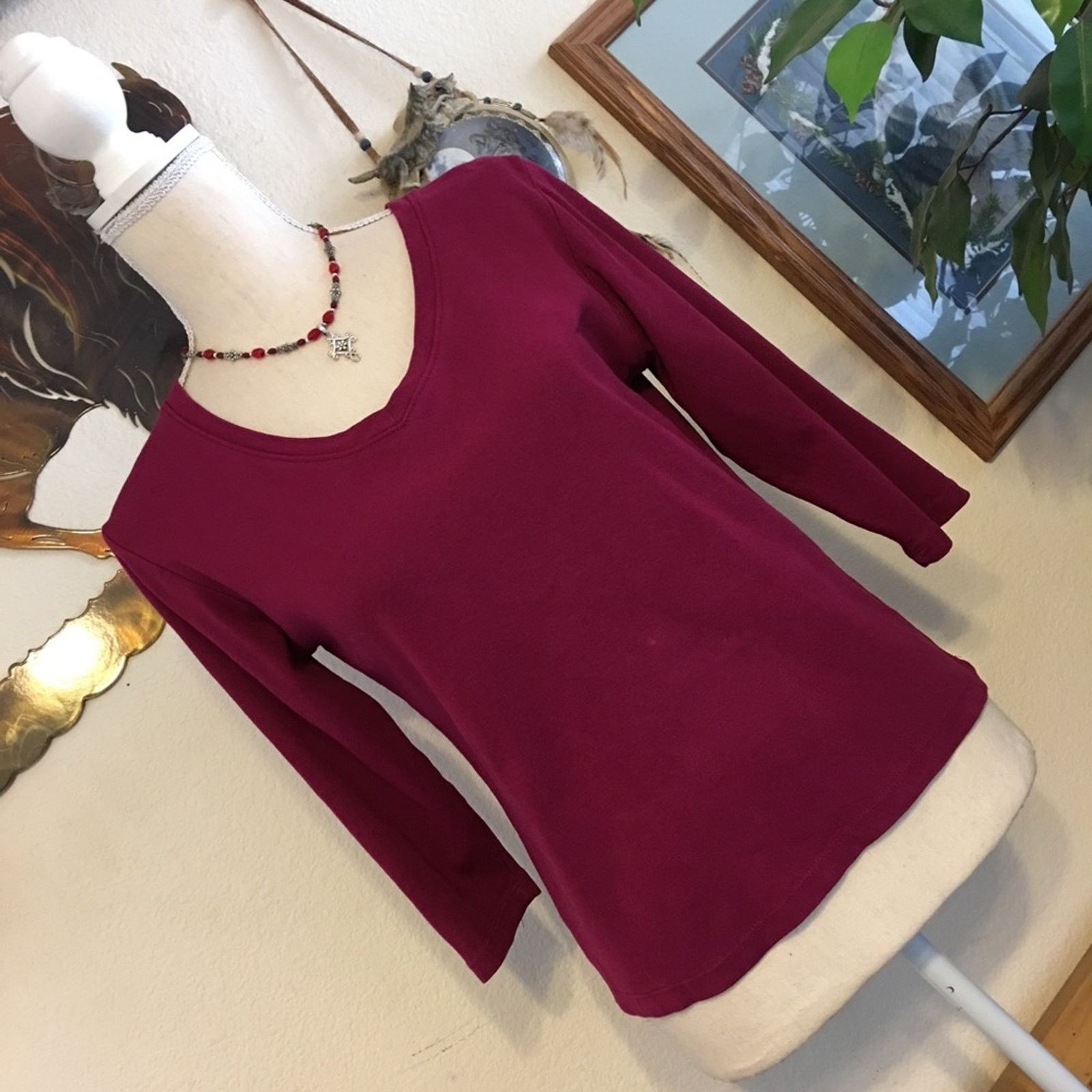 Other Mossimo raspberry 3/4 sleeve soft top S Size S / US 4 / IT 40 - 2 Thumbnail
