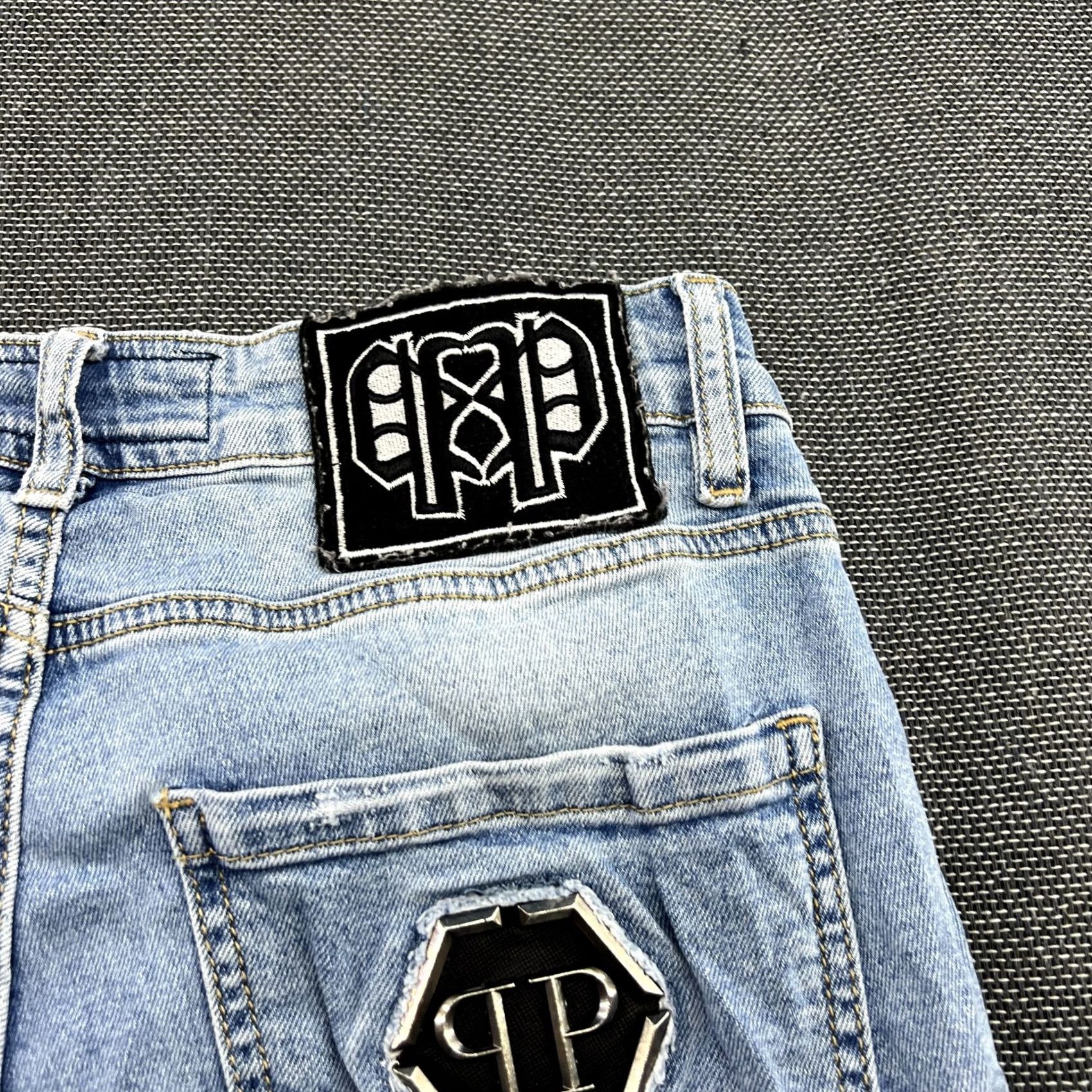 Philipp Plein Philipp Plein Jeans Mens W30 L28 Distressed Ripped Denim Blue Illegal Fight Club Straight 30 Blue Mens Jeans Size US 30 / EU 46 - 3 Thumbnail