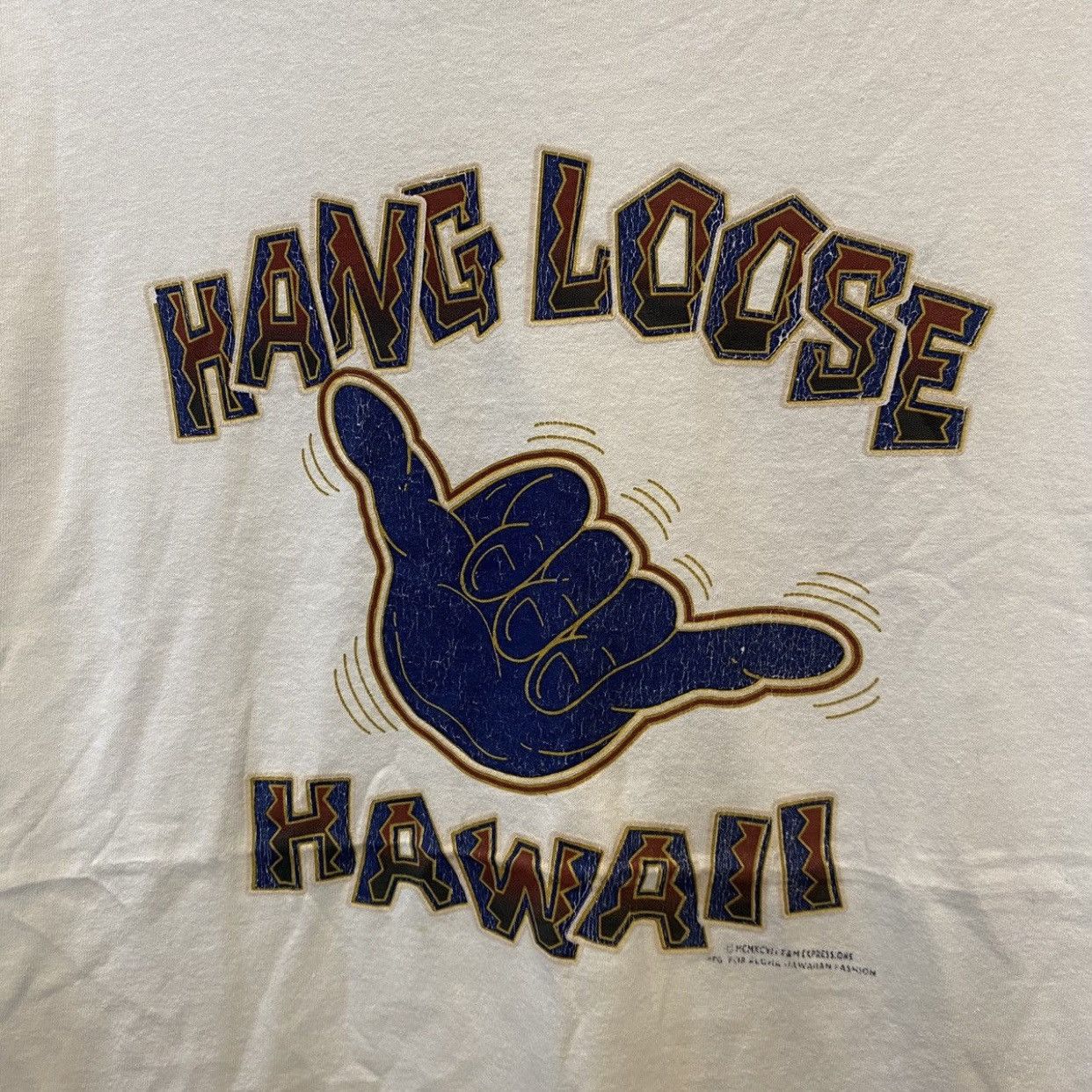 Vintage Vintage 90’s Hang Loose Hawaii Single Stitch T-Shirt Size US L / EU 52-54 / 3 - 5 Thumbnail