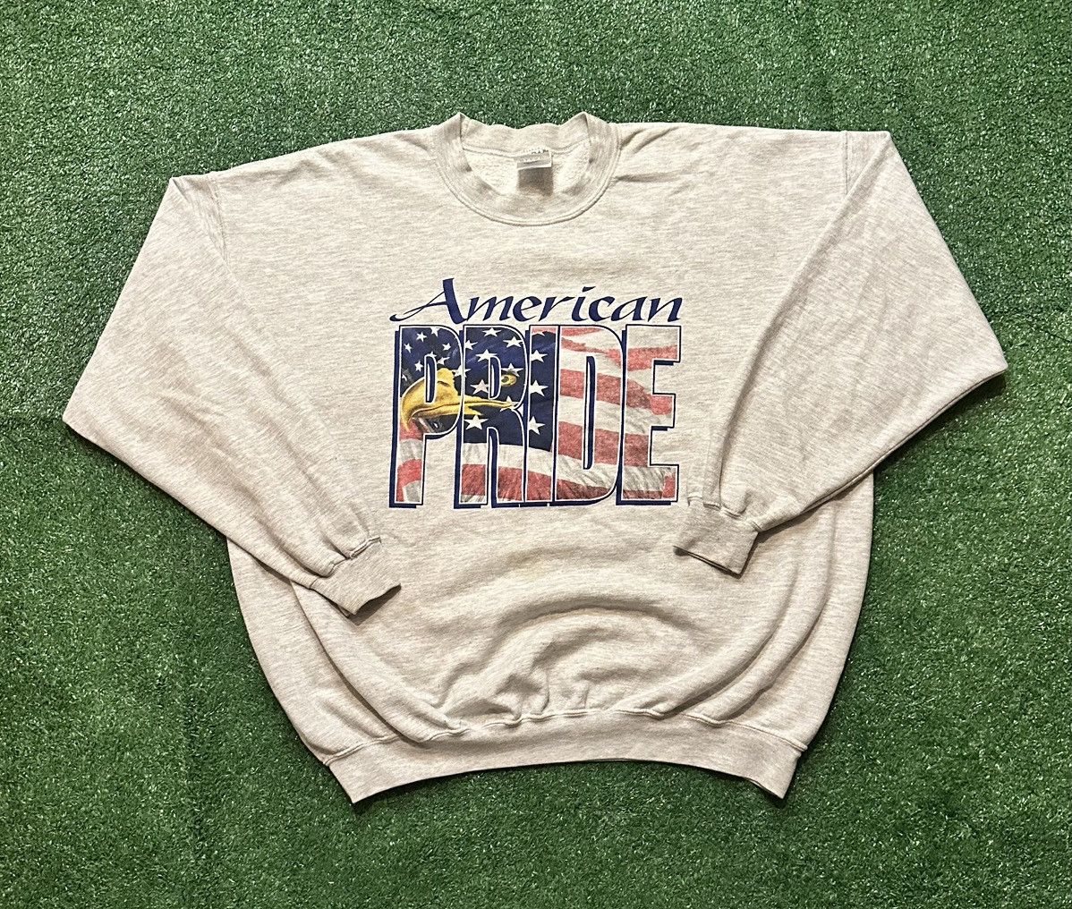 Gildan Vintage 90s American Pride Flag Eagle Crewneck Sweatshirt Size US XXL / EU 58 / 5 - 1 Thumbnail