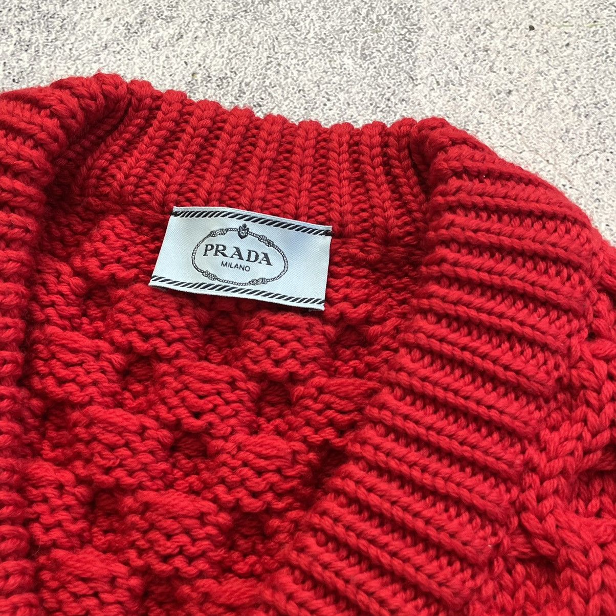 Prada Prada Crystal Embellished Wool Knit Sweater Red Limited Size S / US 4 / IT 40 - 12 Thumbnail